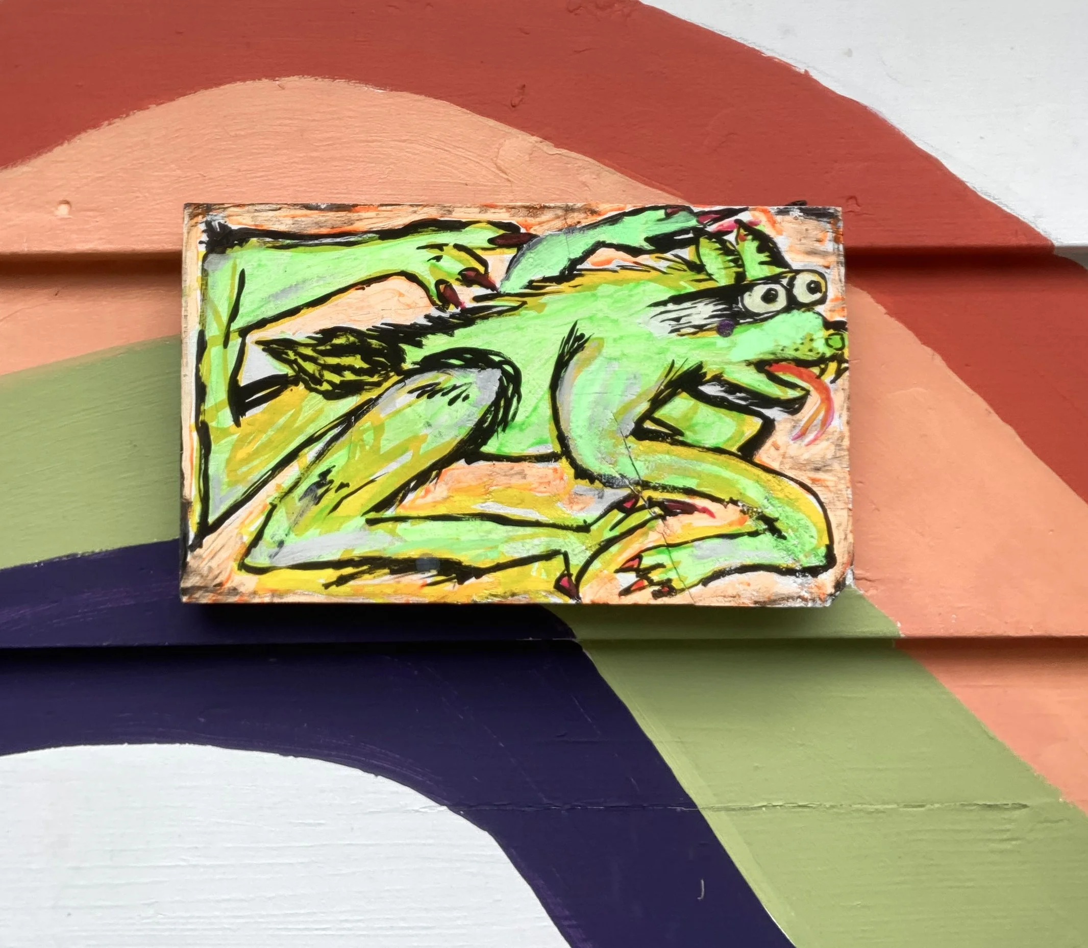 Glow Wolf - Acrylic on board, 13" x 7.75"