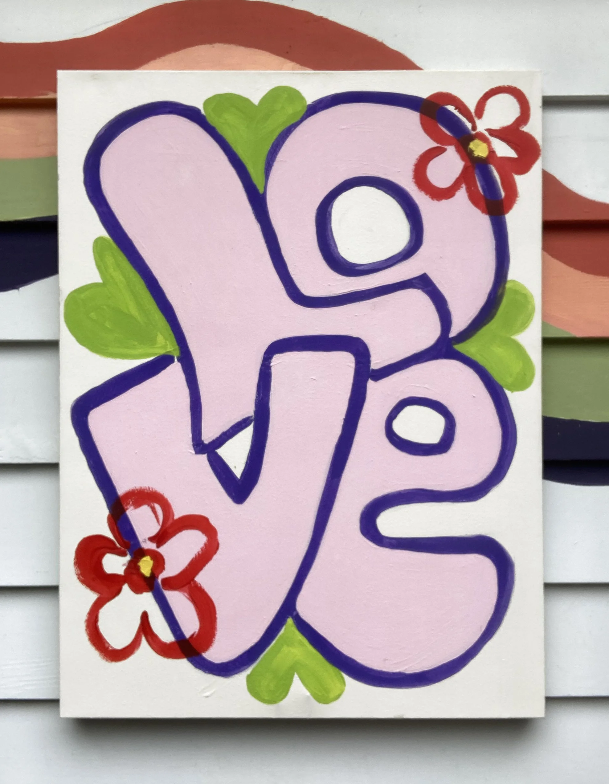 LOVE - Acrylic and spray paint on canvas, 30" x 40"