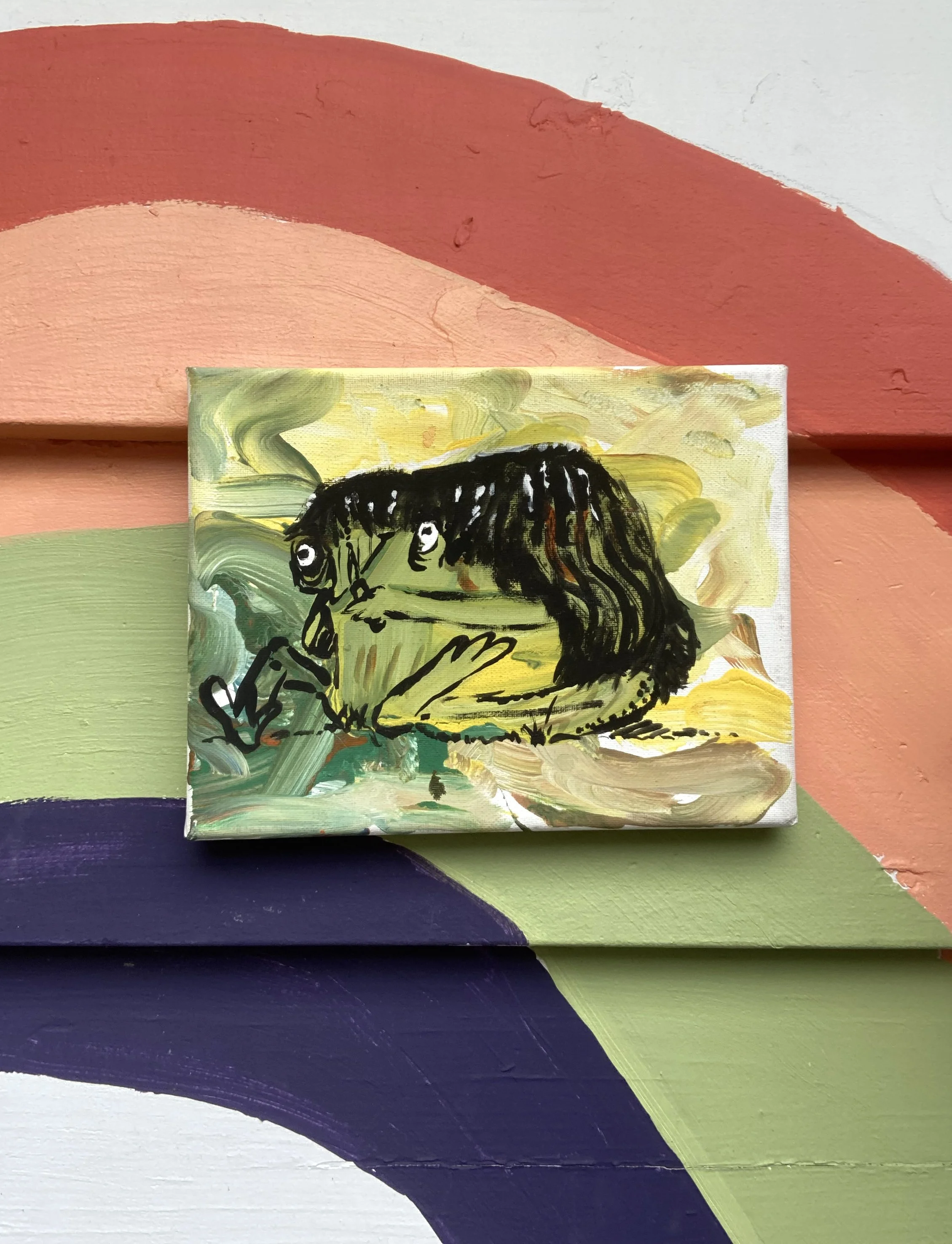 Happy Little Toad - Acrylic on canvas board, 5"x 7"