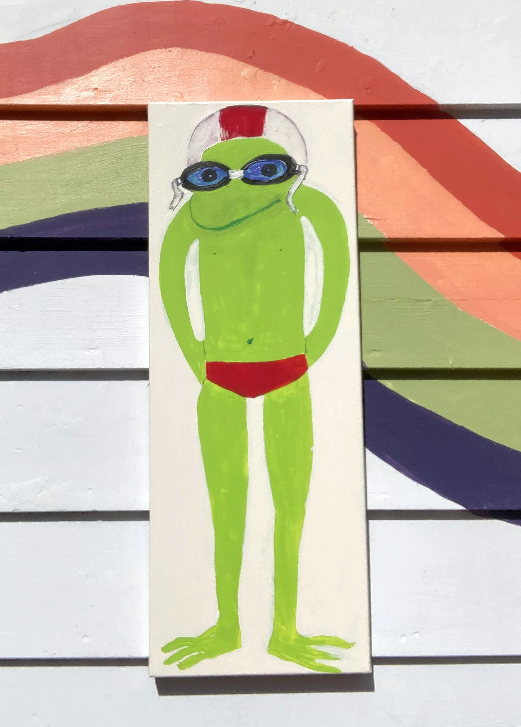 Swimmer - Acrylic on canvas, 11.5" x 31.5"