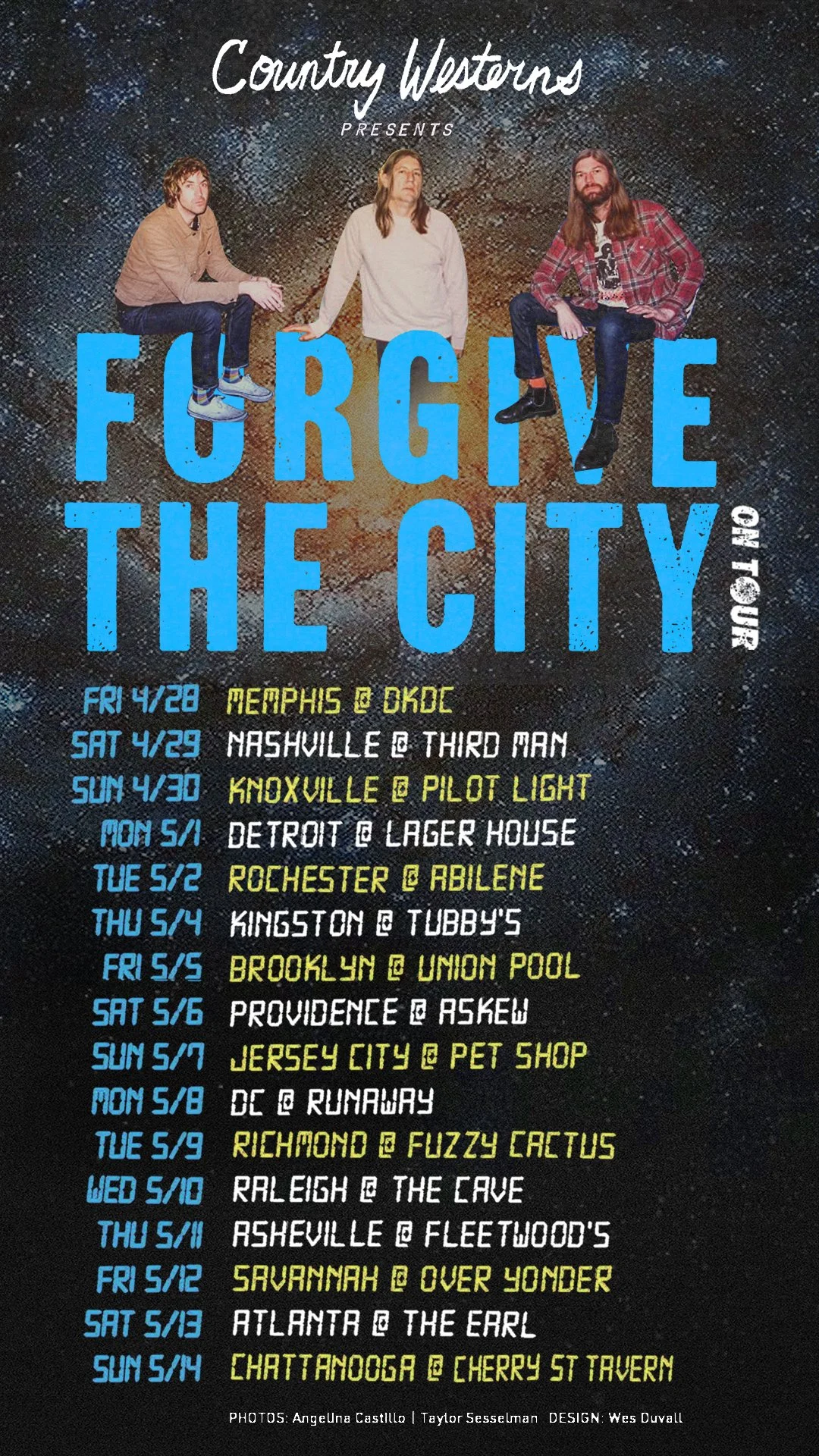 COUNTRY WESTERNS - Tour poster for Forgive The City 