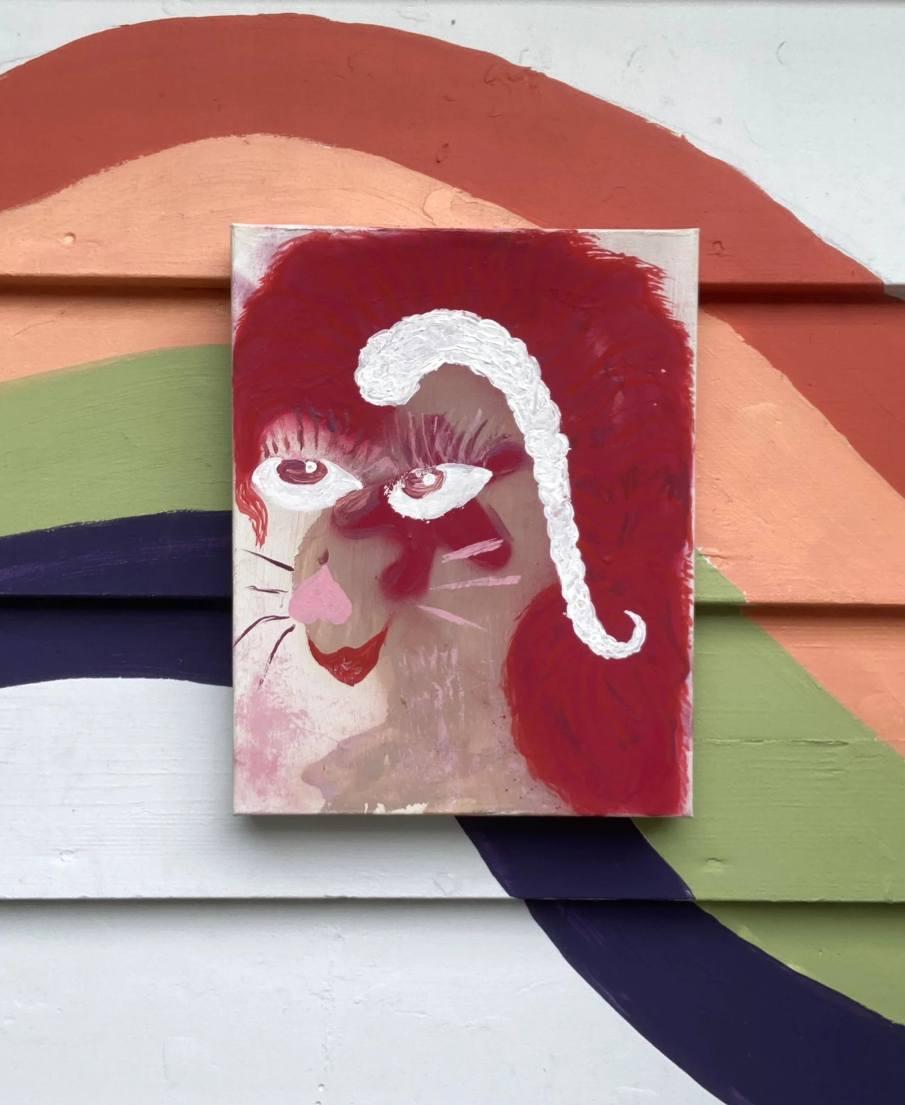 Last Unicorn - Acrylic and spray paint on canvas, 8" x 10"