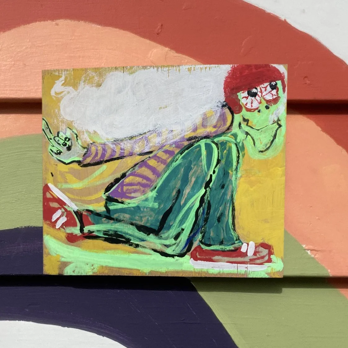 Glow Smoke - Acrylic on wood panel, 10" x 9"