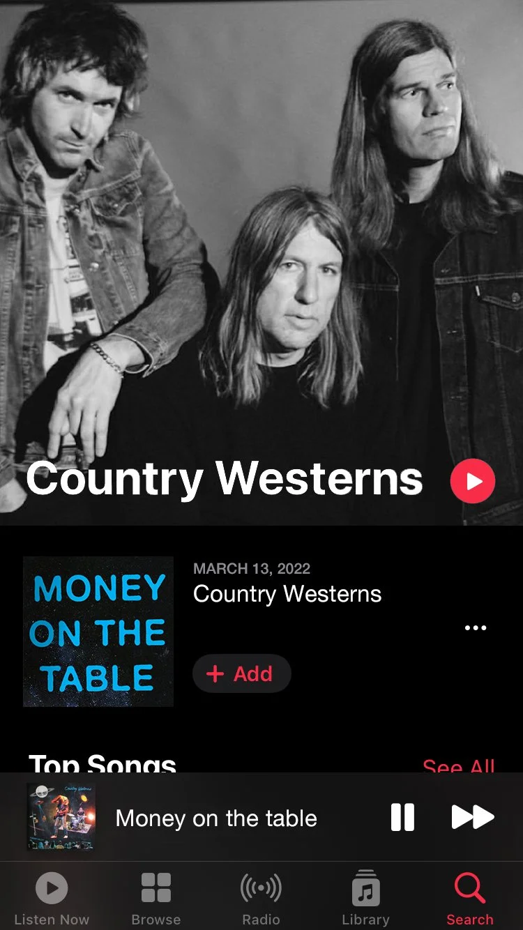 COUNTRY WESTERNS "Money on the table" Single art