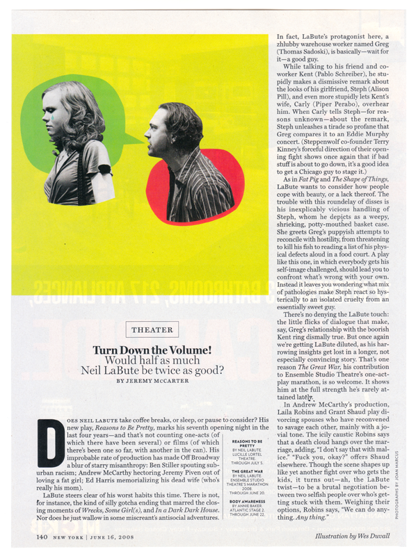 Illustration for New York Magazine. AD Stevie Remsberg