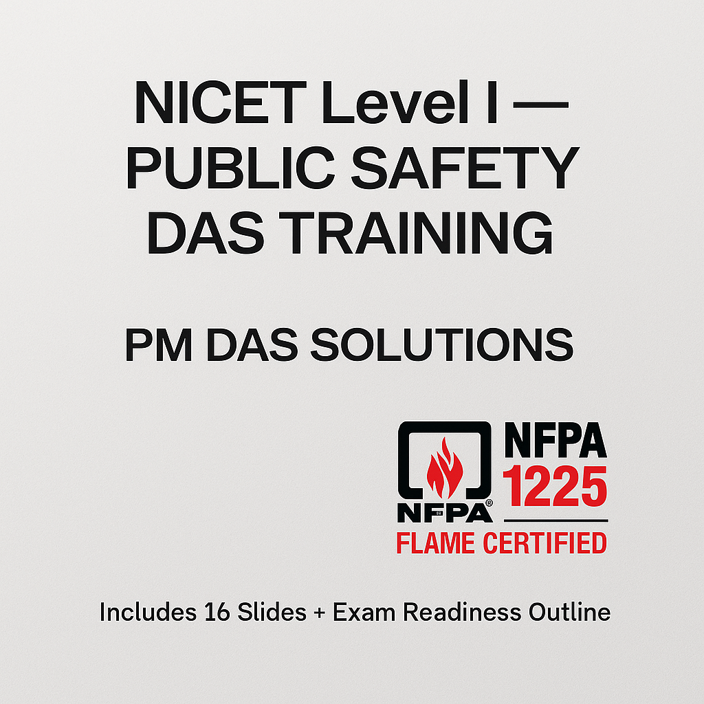 PM DAS Solutions — NICET Level I IB-PSC Training & Field Practices