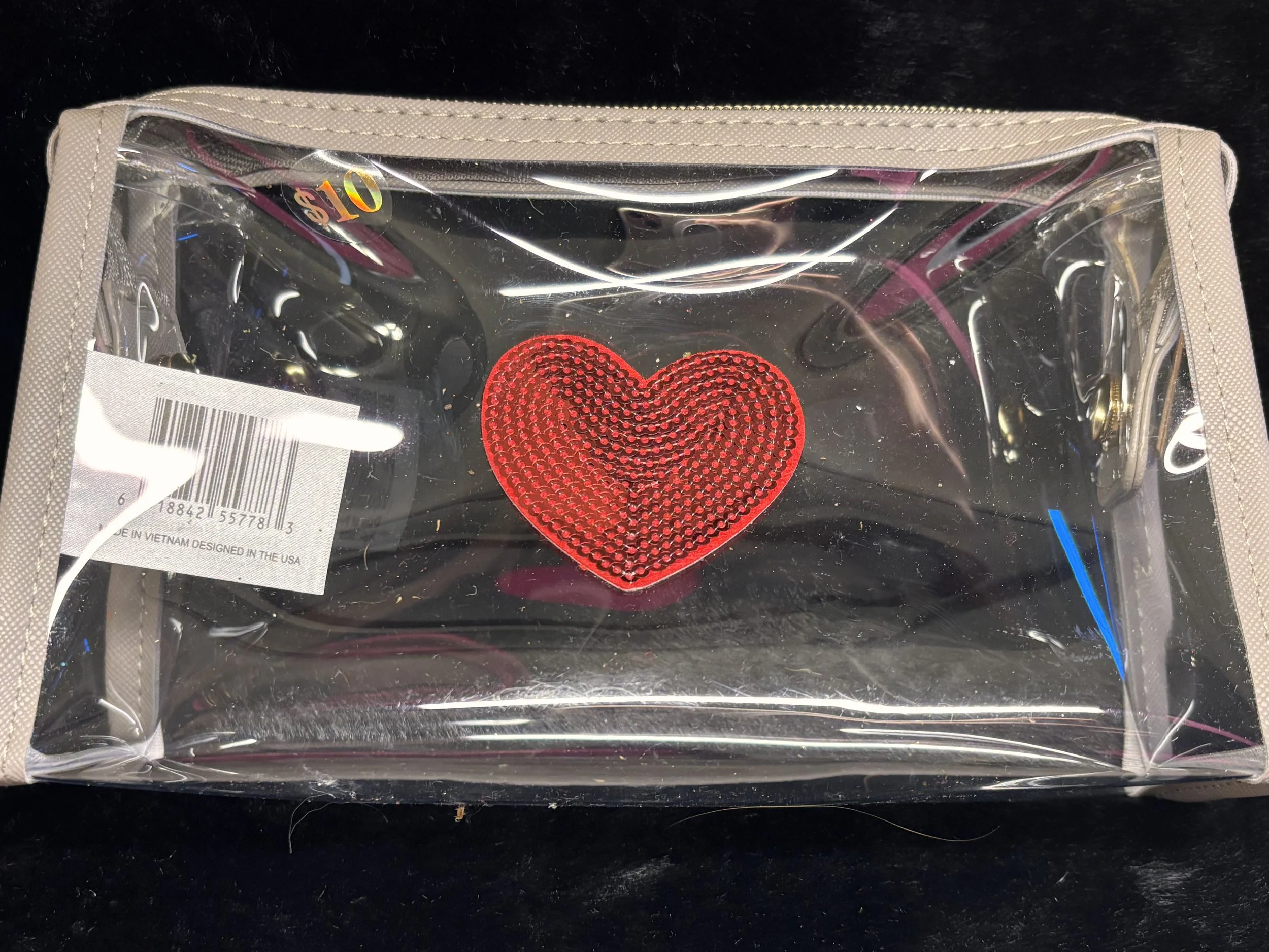 Medium Cosmetic Bag Red Heart