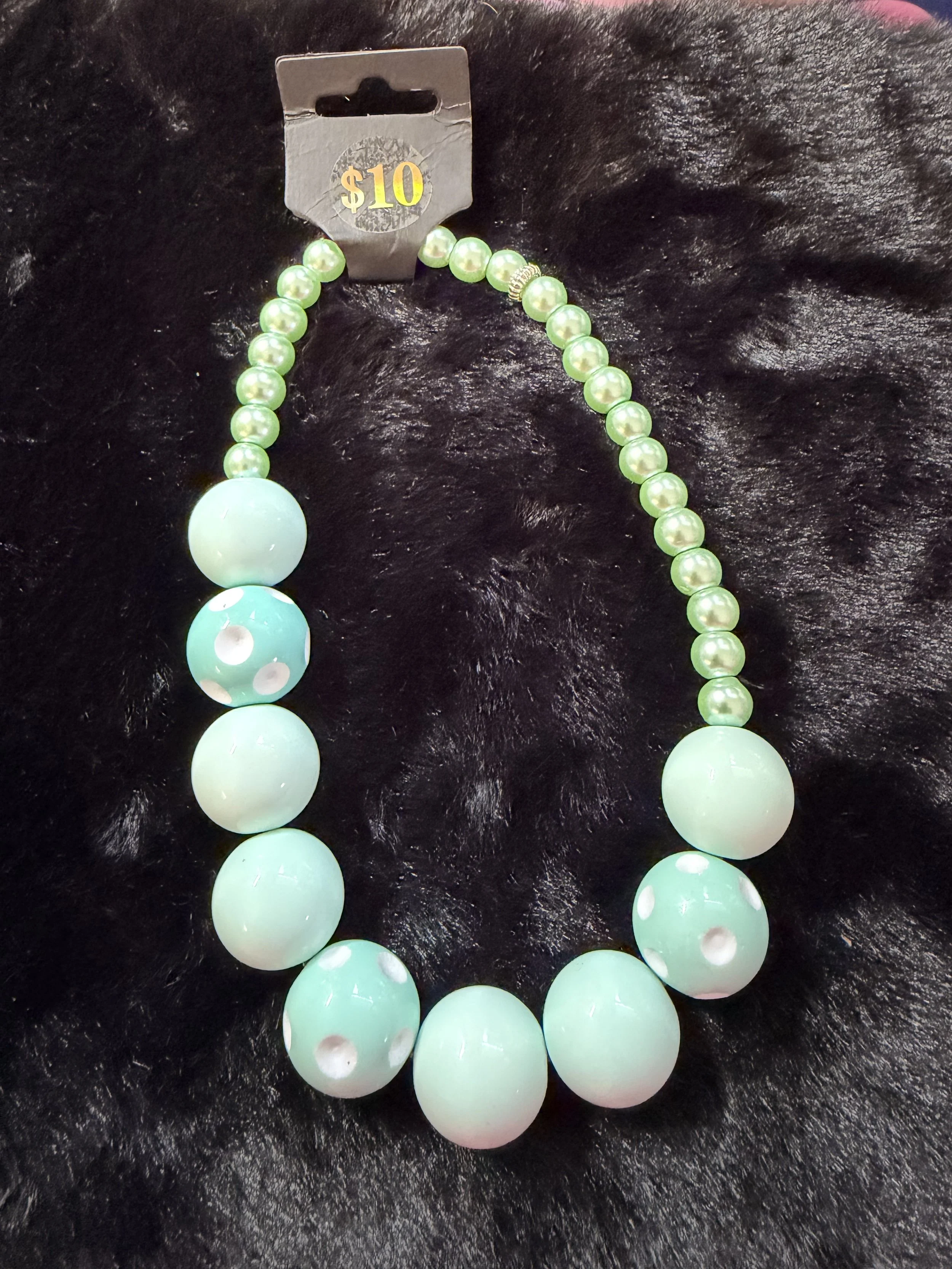 Kids Bubble Gum Necklace Mint Green