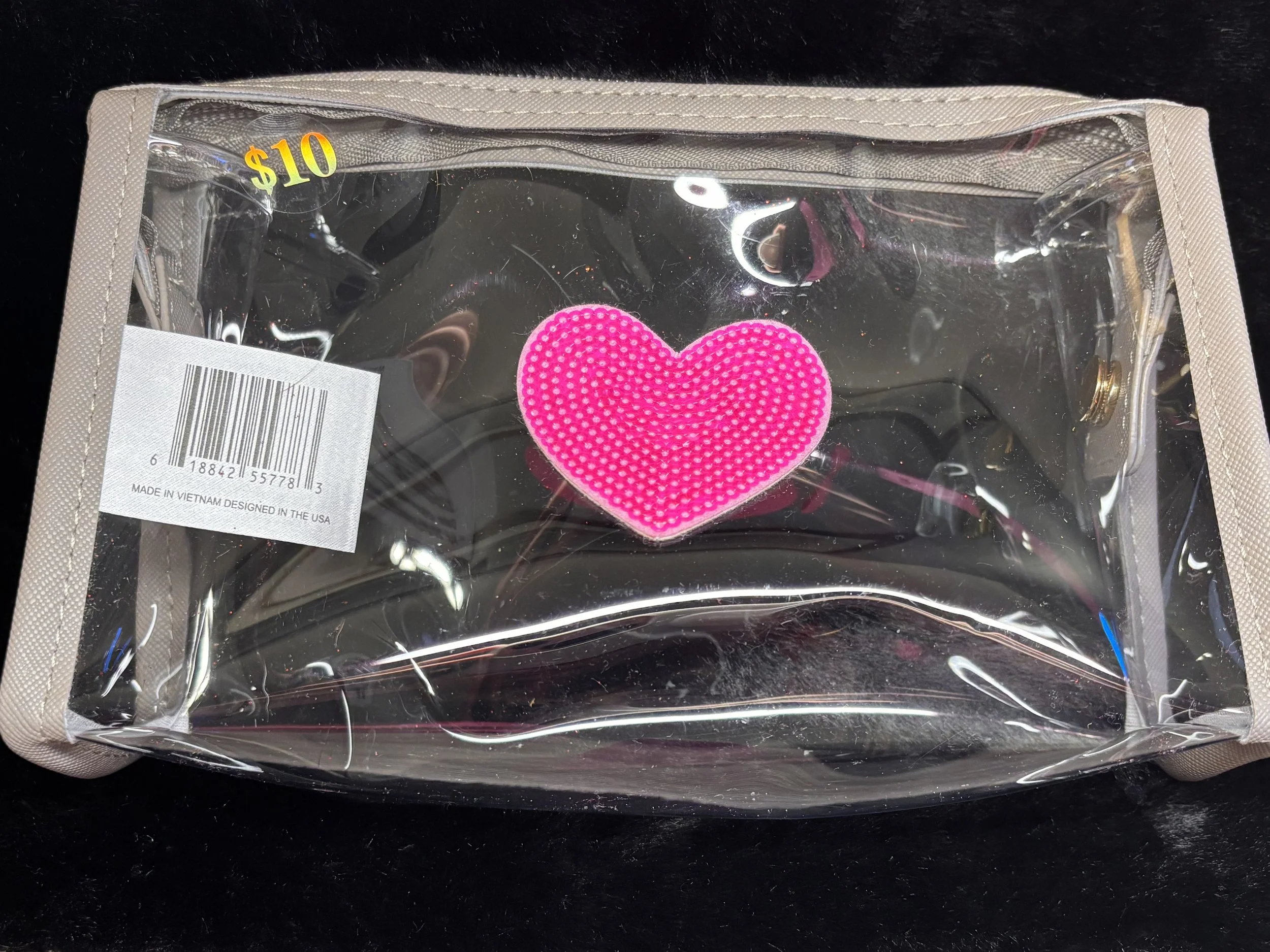 Medium Cosmetic Bag pink heart