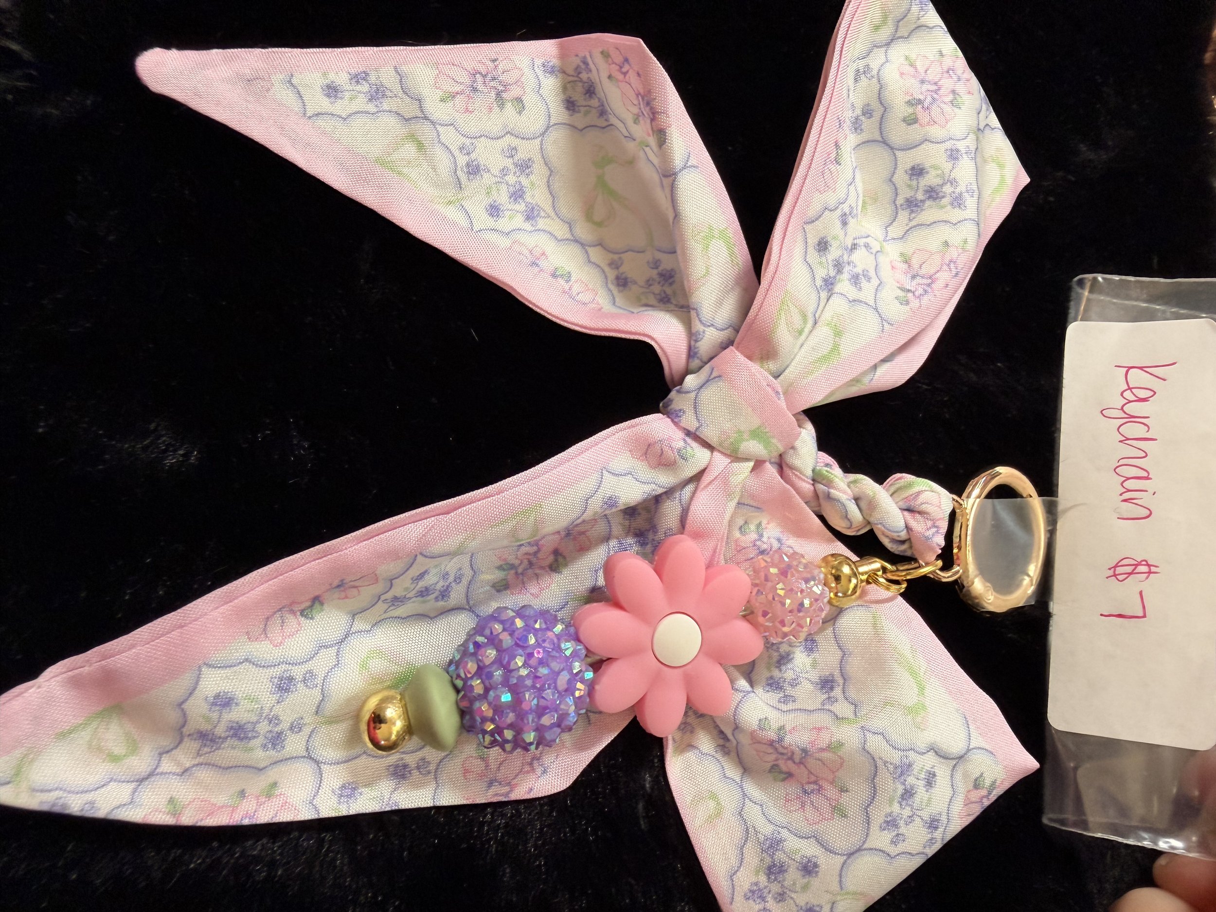Pink Bow Keychain