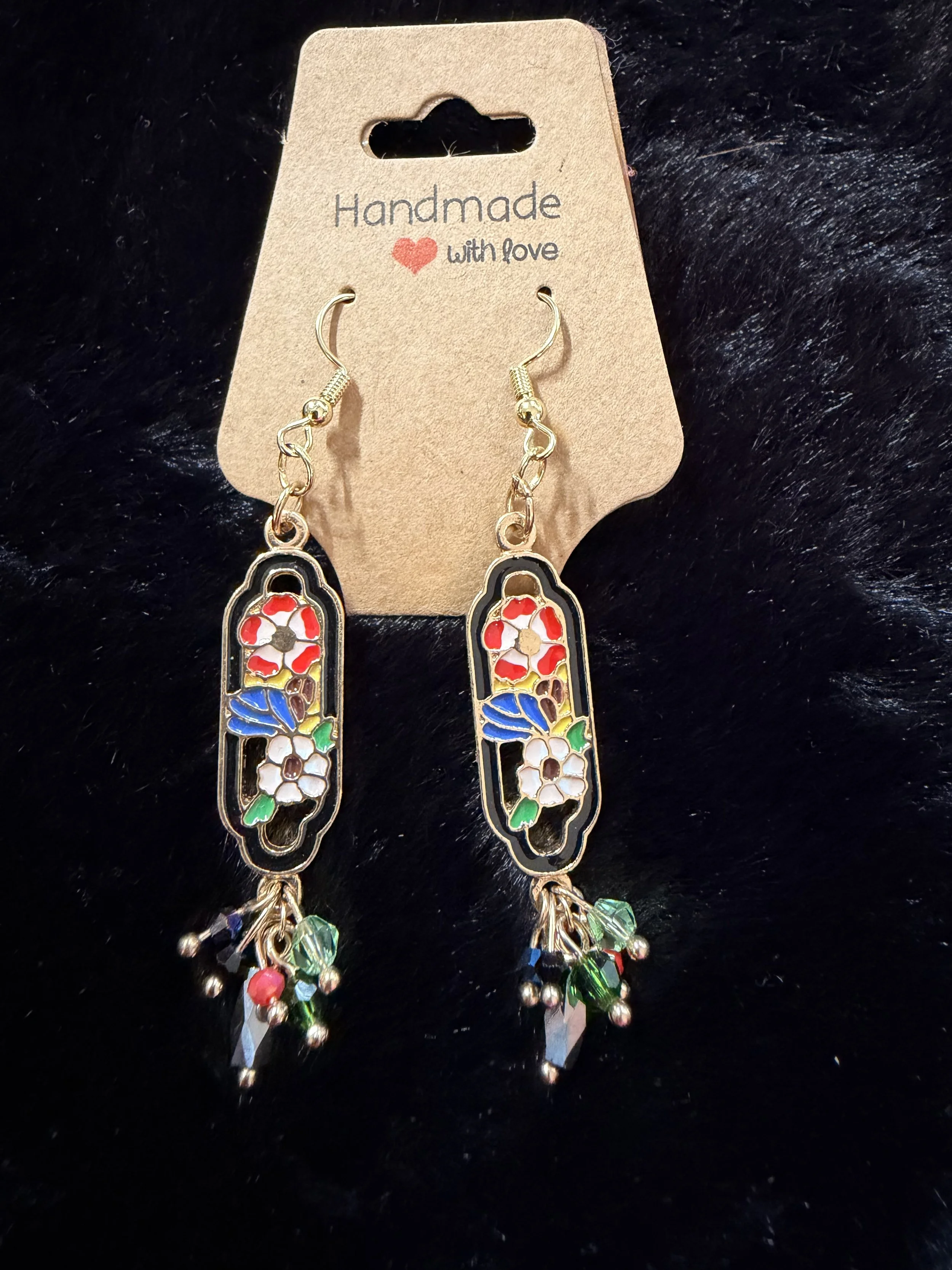 Flower red, blue and black