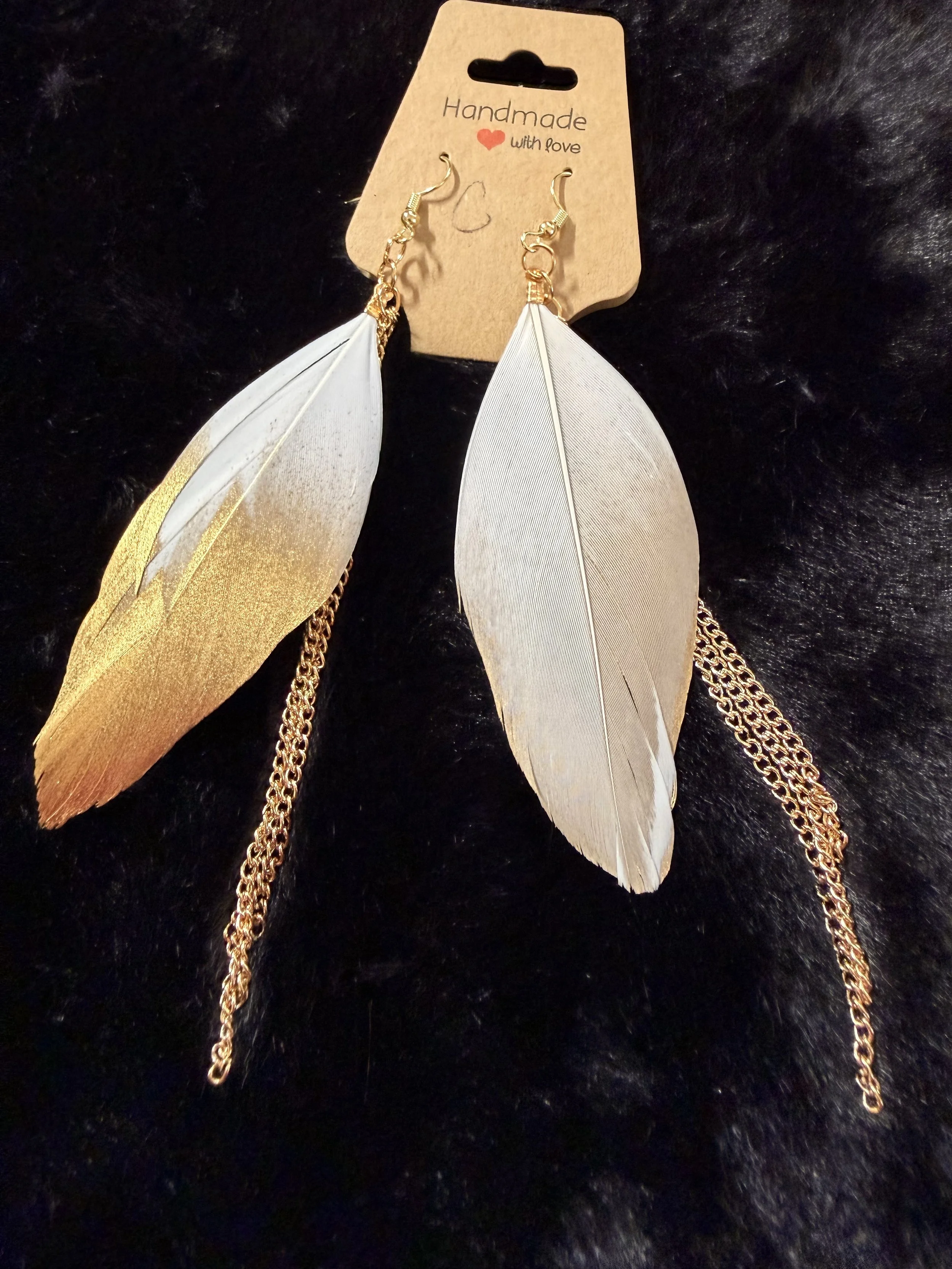 Gold and White Feather