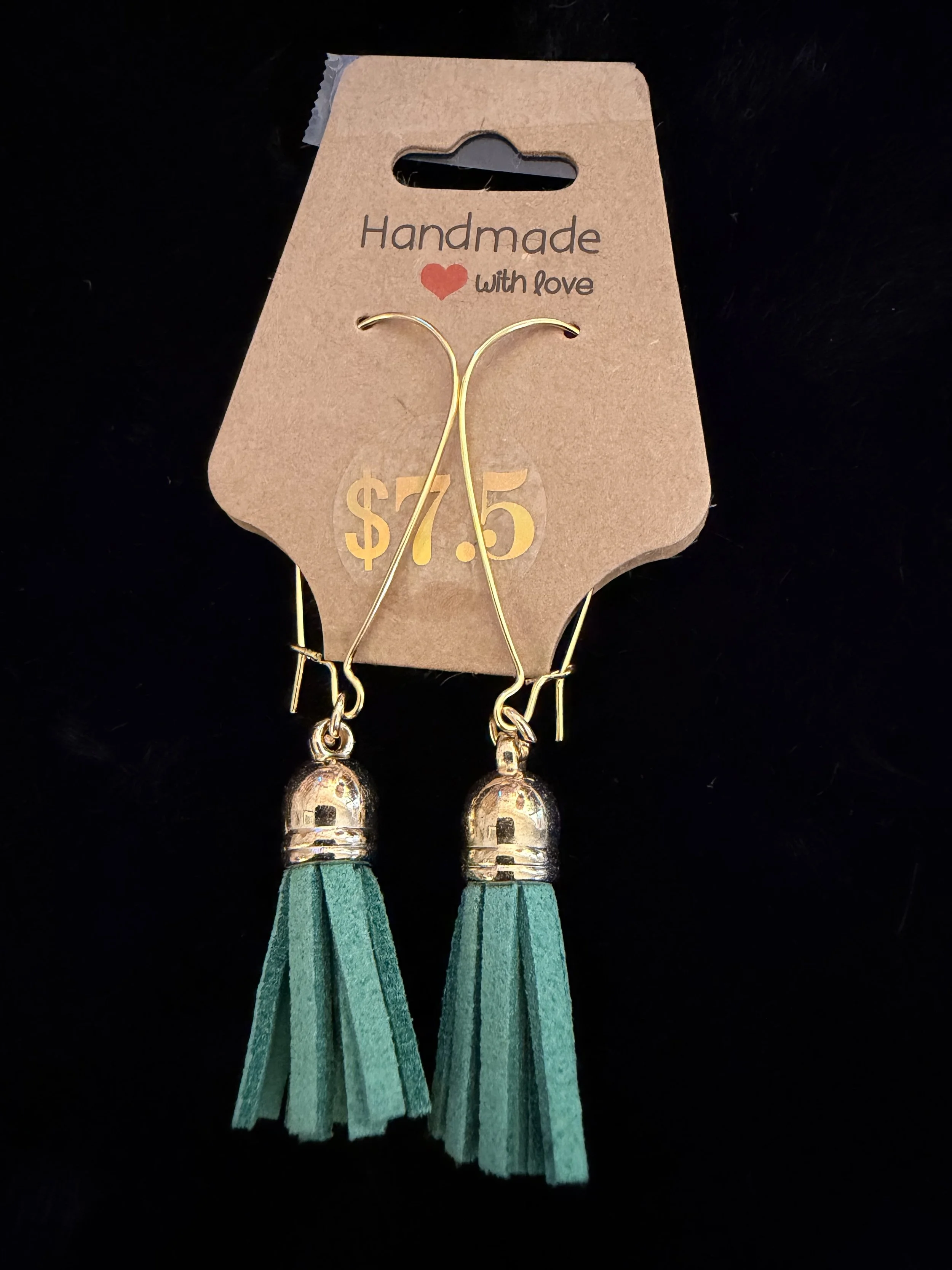 Teal long loop Earrings