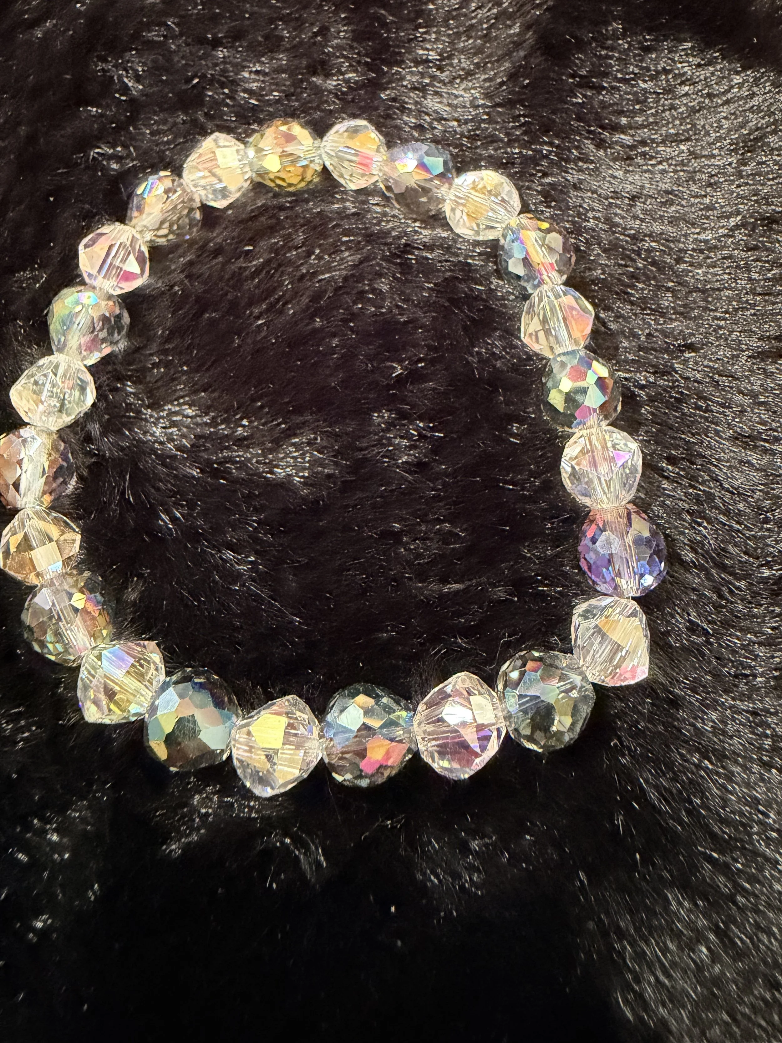Iridescent Clear Glass Beads