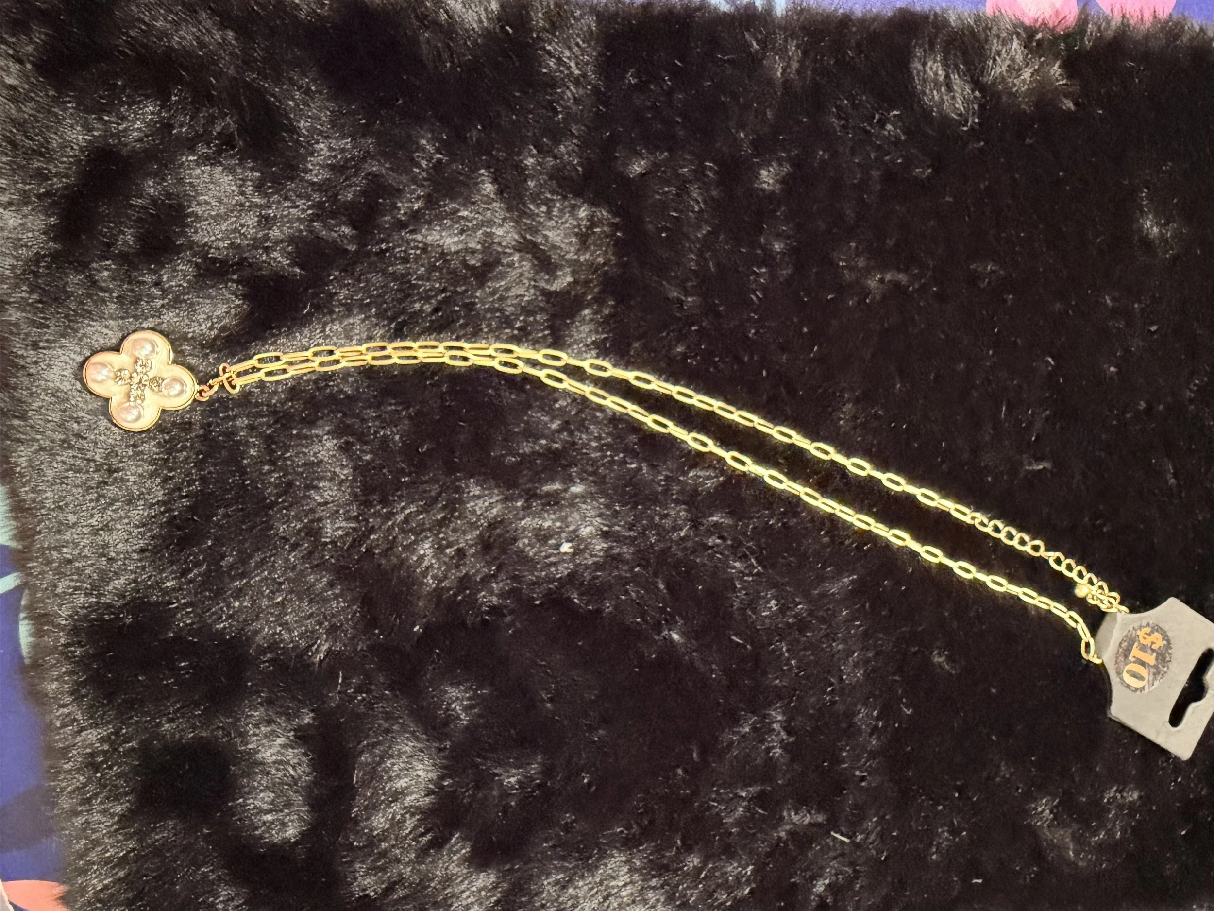 Light Pink Charm with Gold chain