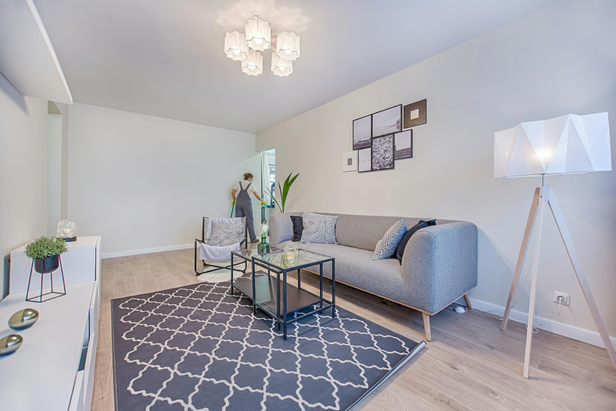 end of lease cleaner cleaning lounge room