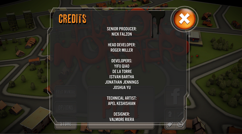 Flavor Monsters Credits Page