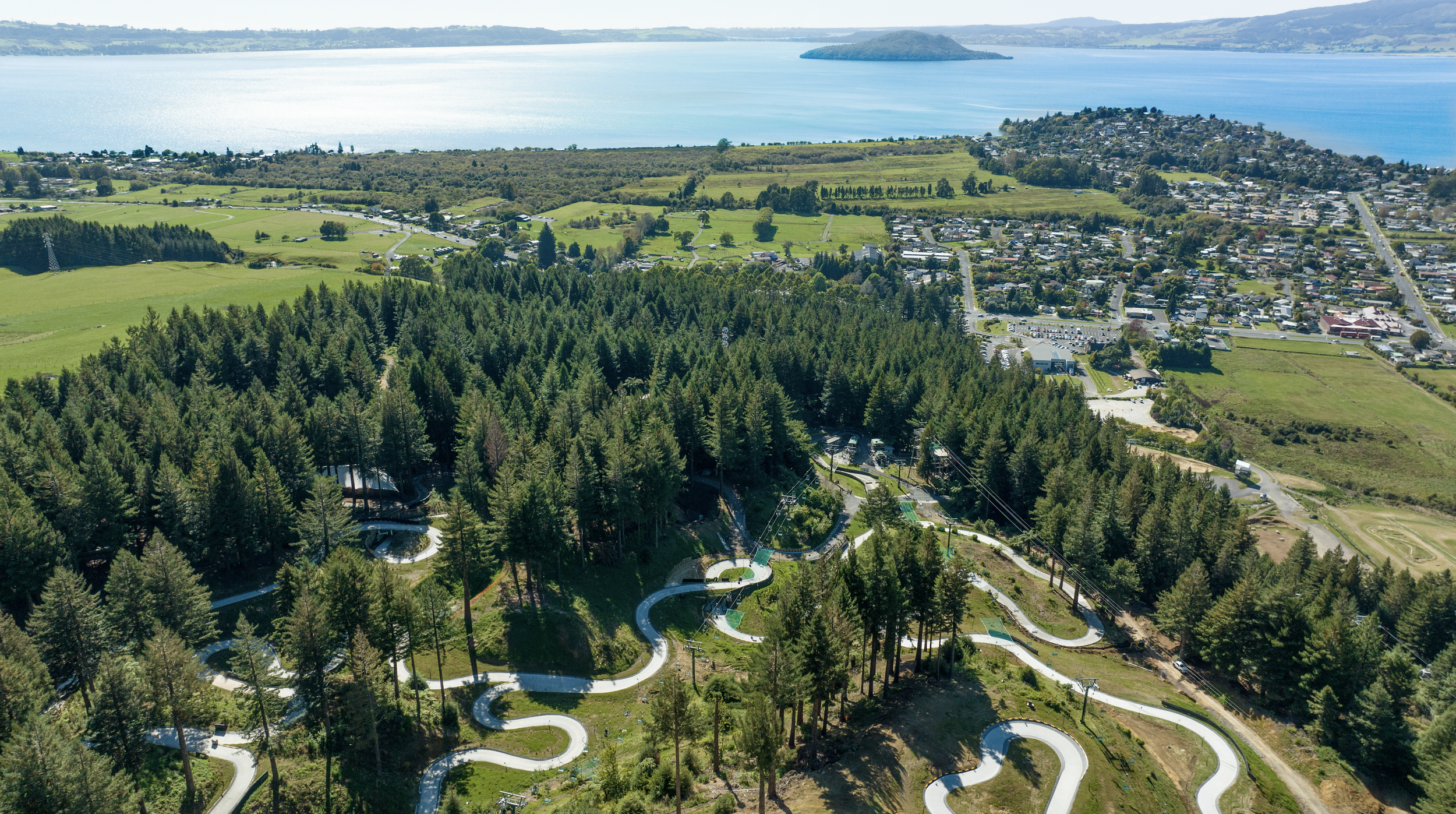 View of Rotorua from skyline