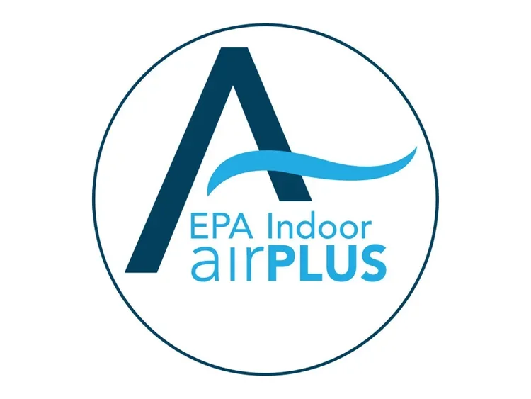 EPA Indoor airPLUS logo with a large stylized letter A and a blue wave, accompanied by text.
