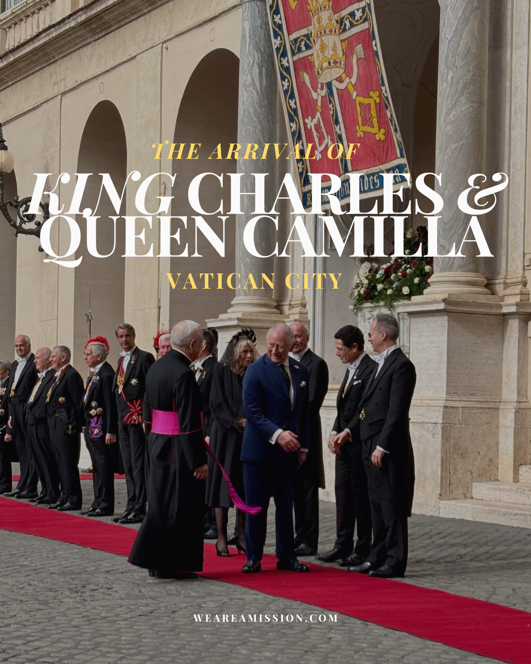 King Charles III &amp; Queen Camilla Arrive in Cortile San Damaso