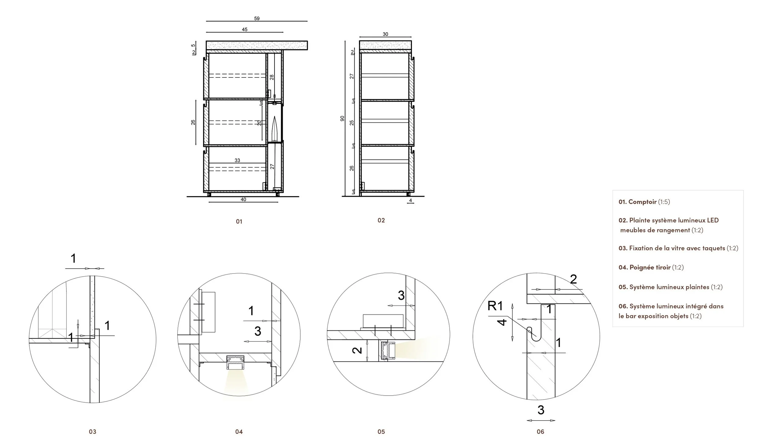 Comptoir zinc et bois
