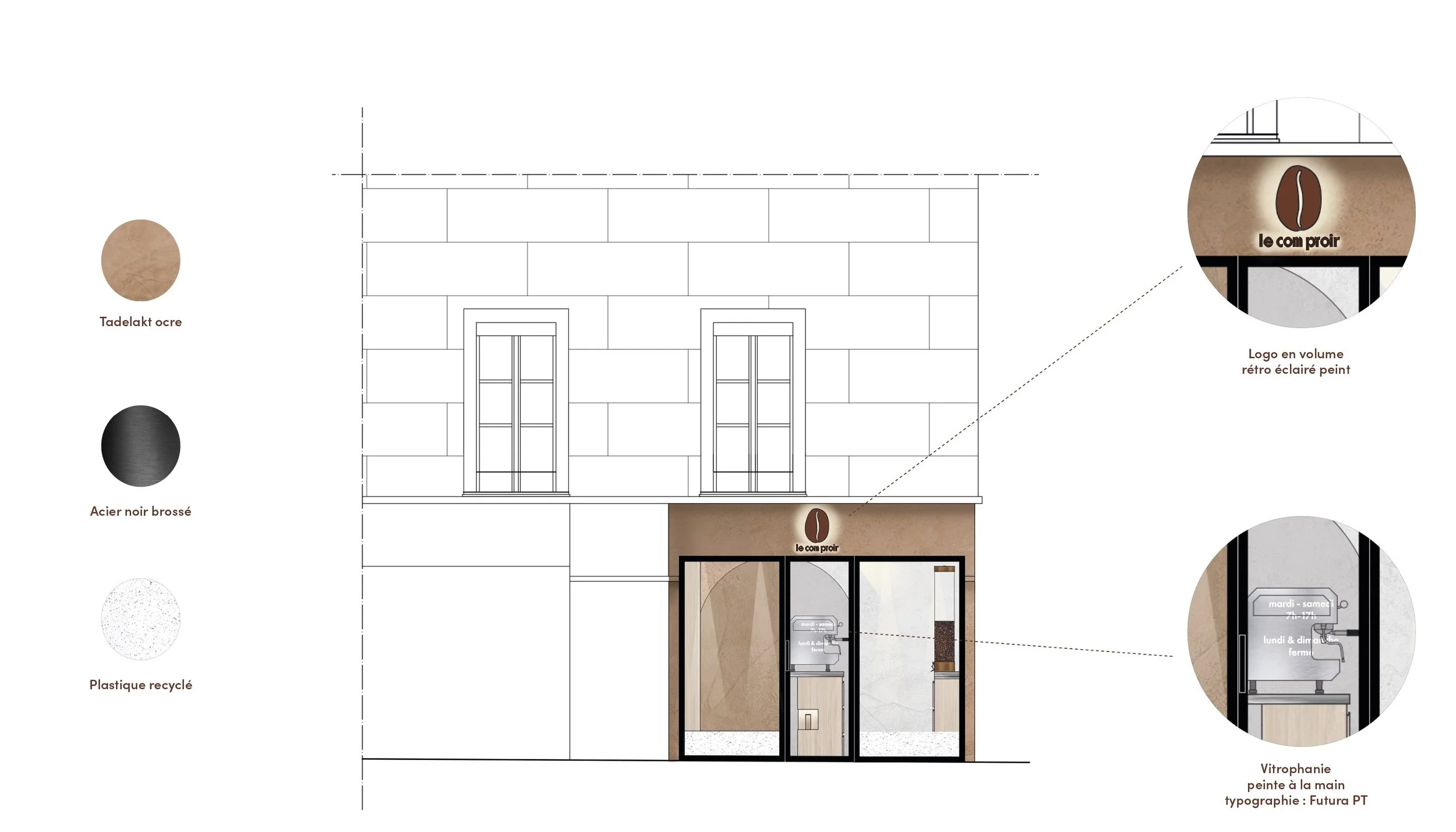 Façade sur rue et vitrophanie