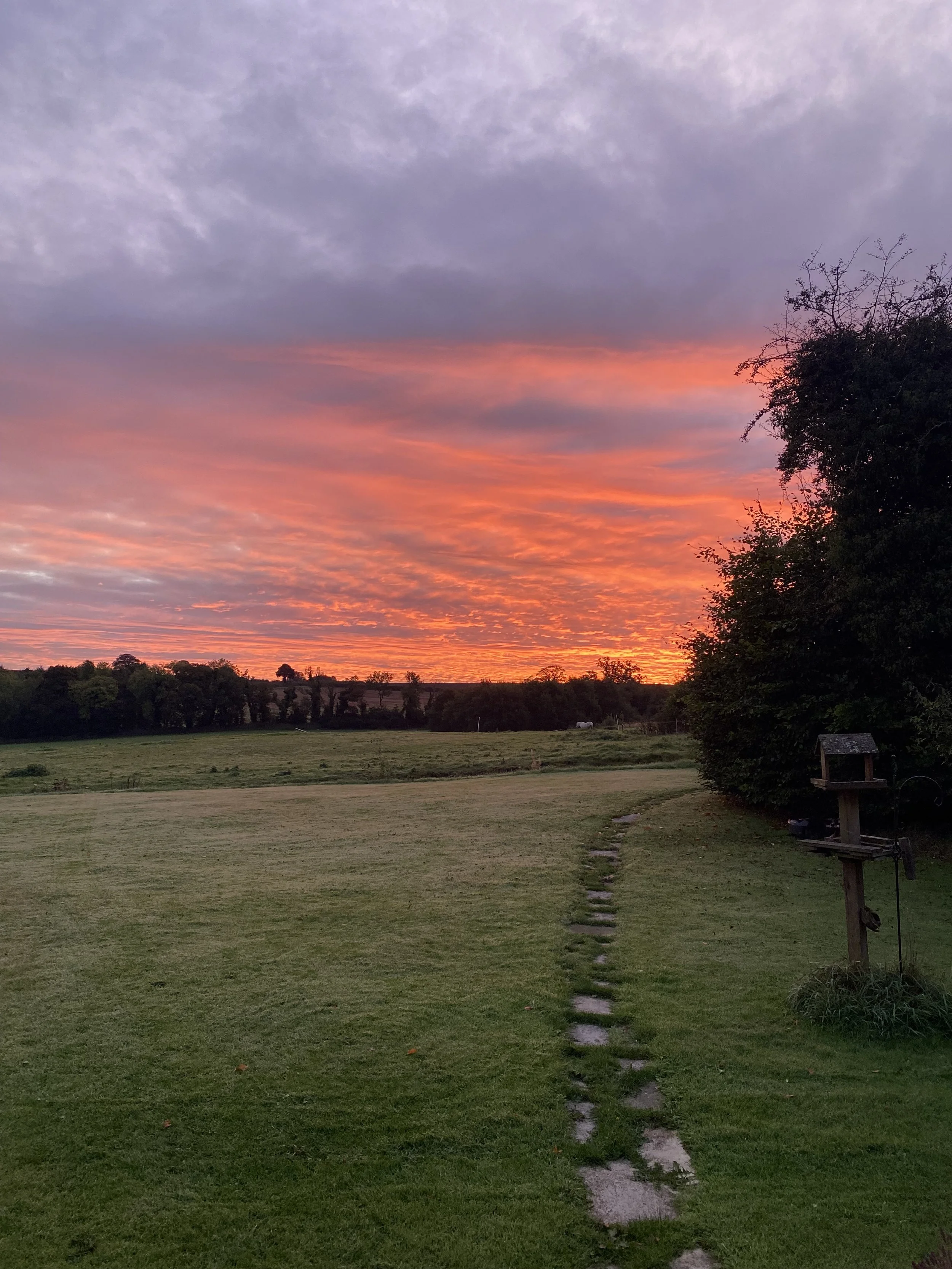 A scenic sunset at Hot rocks Sauna experience Grangecon Co. Wicklow