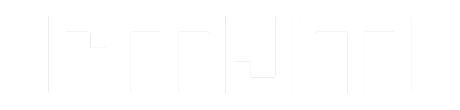 Close-up of a logo with stylized white lines on a black background, spelling out 'RMGN'.