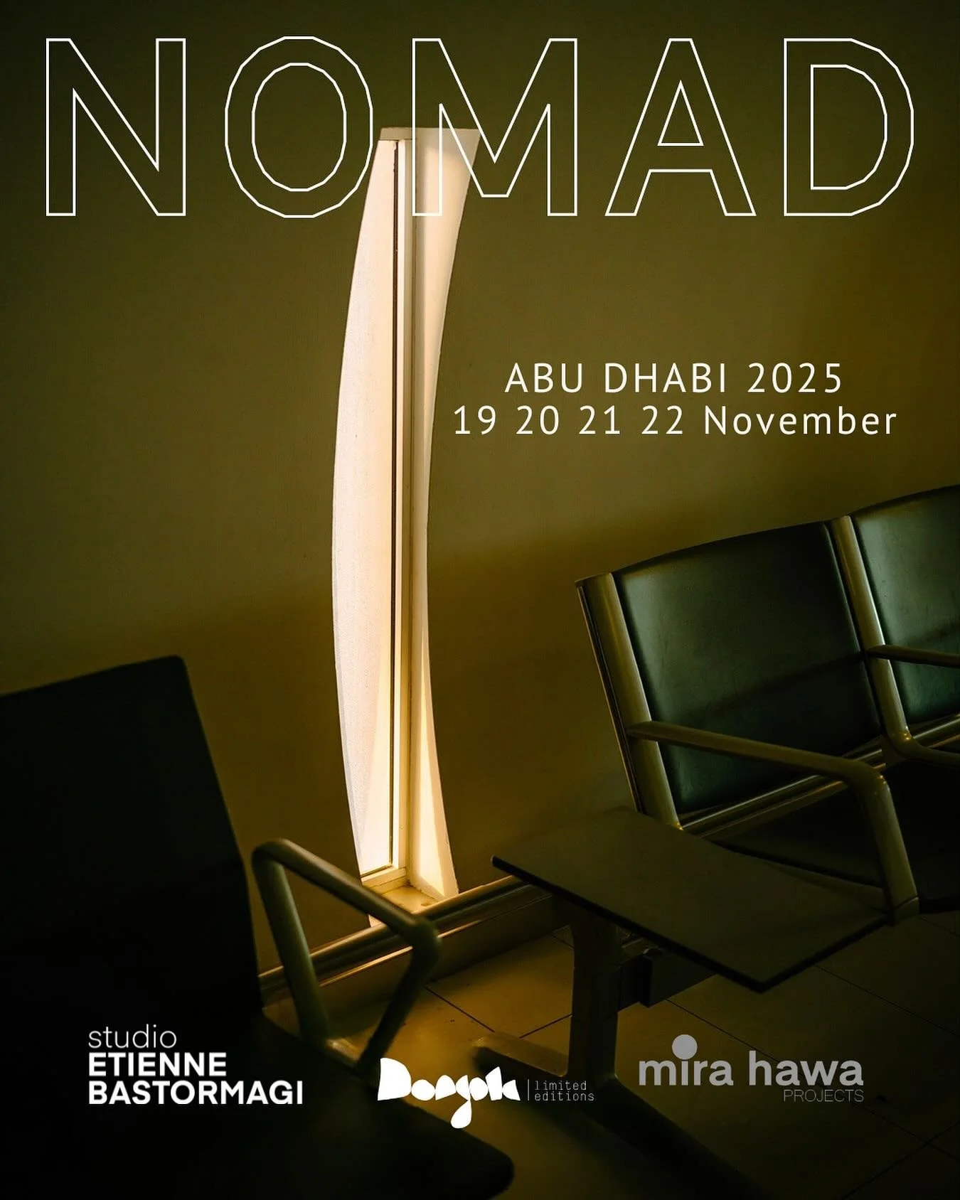 HEADING TO NOMAD IN ABU DHABI!

We are thrilled to announce our participation in the first edition of NOMAD Abu Dhabi 2025 (19-22 Nov).

Set within a space that embodies movement, transformation, and cultural exchange, Zayed International Airport &nd