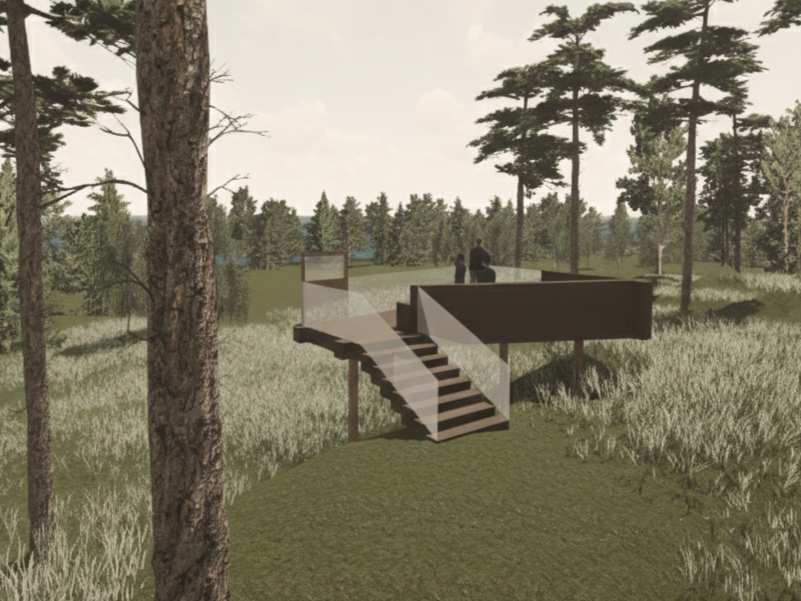 Arkitektkonkurranse. Installasjonen «Utsikt-innsikt» skal fungere som et stoppested langs Pilegrimsleden der vandrende kan stoppe opp, oppleve omgivelsene og samtidig lære noe om historien som har utspilt seg langs Pilegrimsleden.
