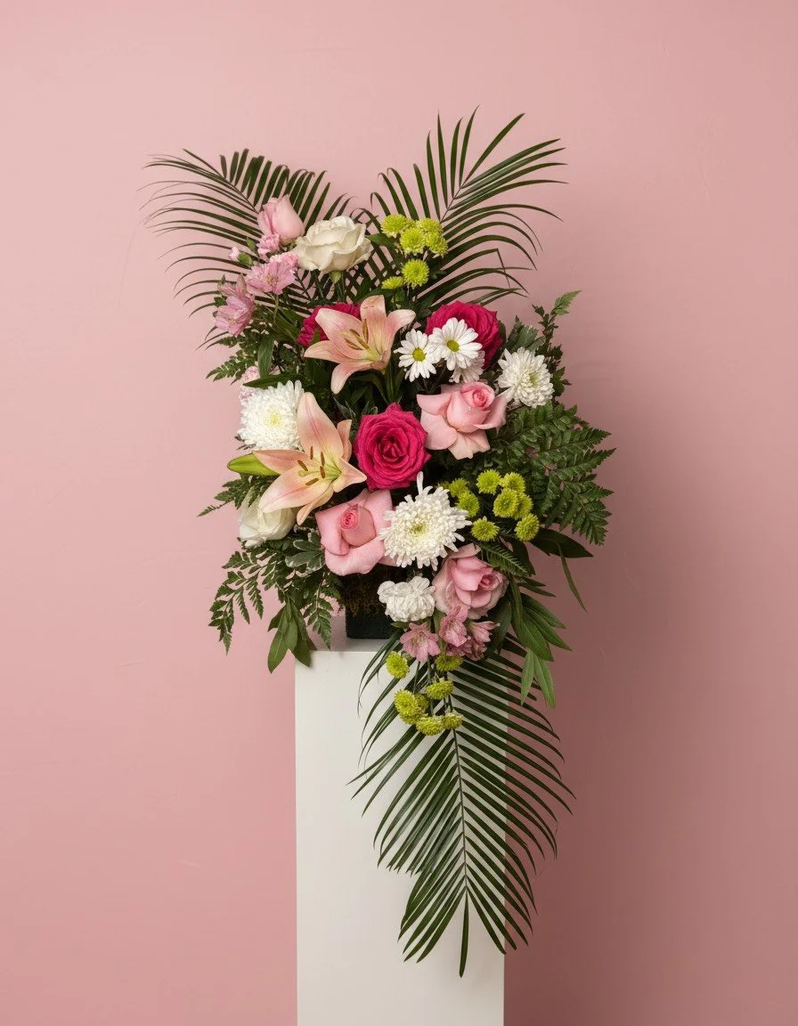 Pops of Color Standing Floral Spray on Easel.