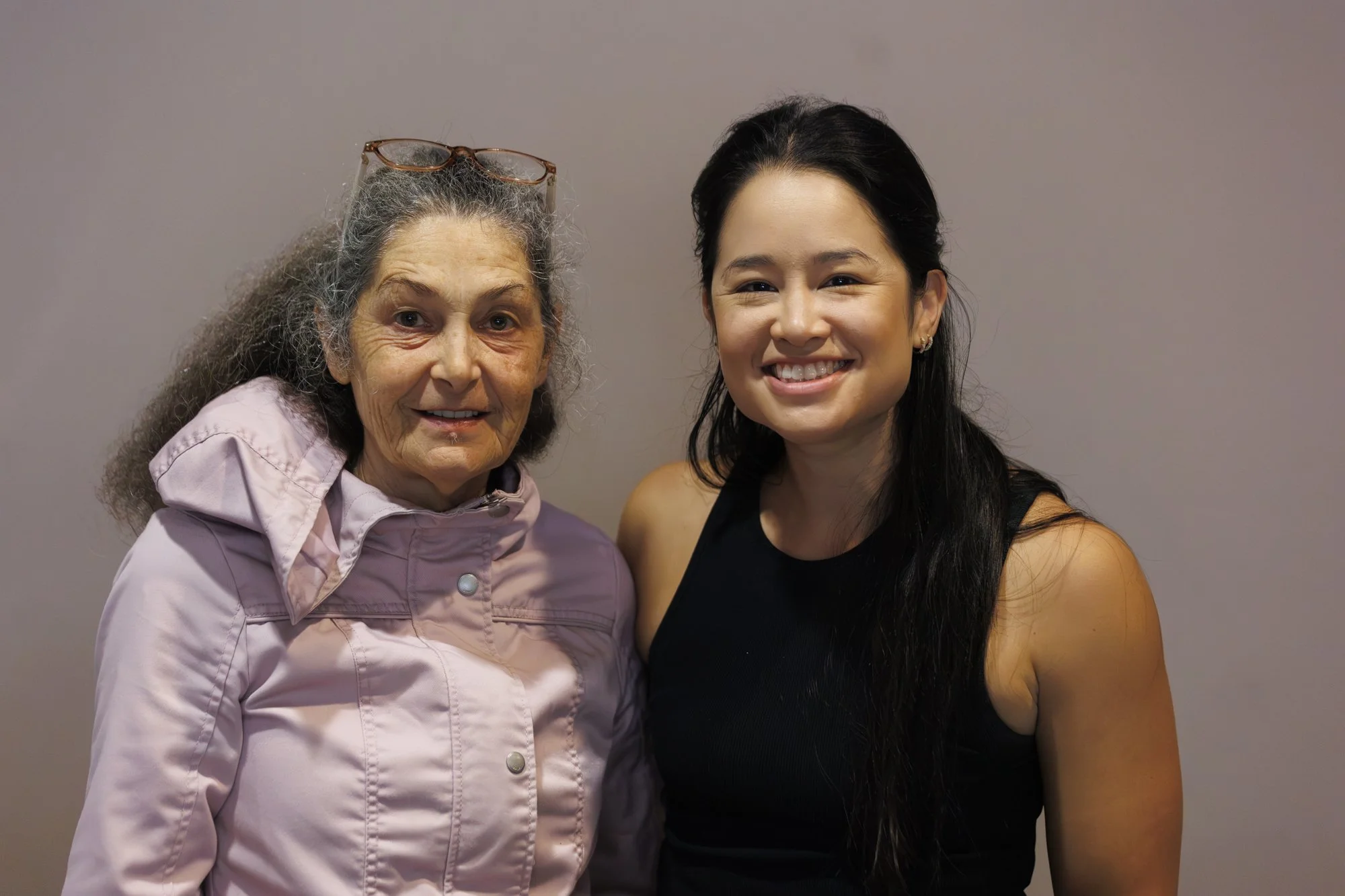 Two women smiling and connecting at Worship service at Citizens Church Sydney