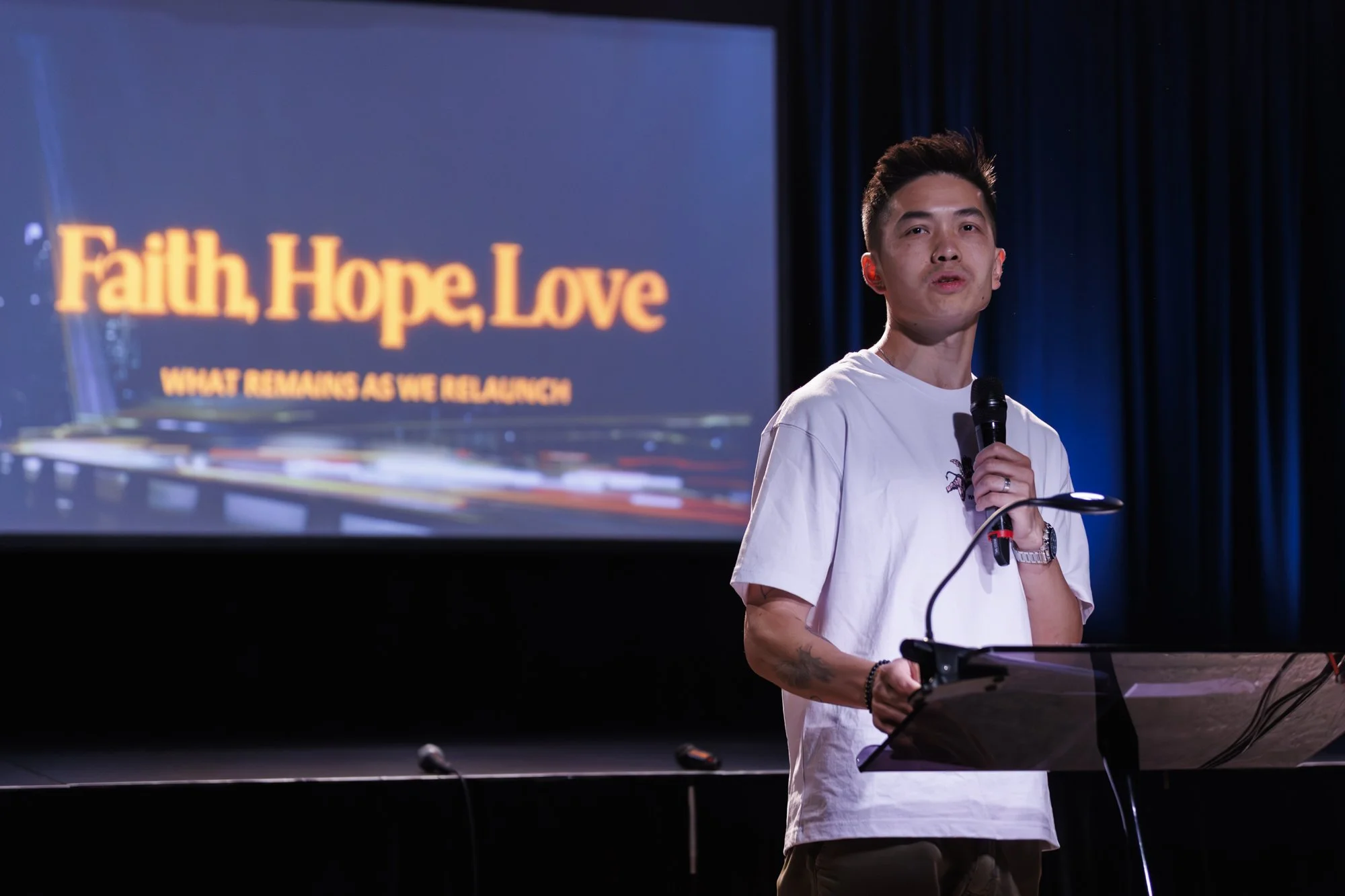 Pastor Adrian Tam preaching at Citizens Church Sydney