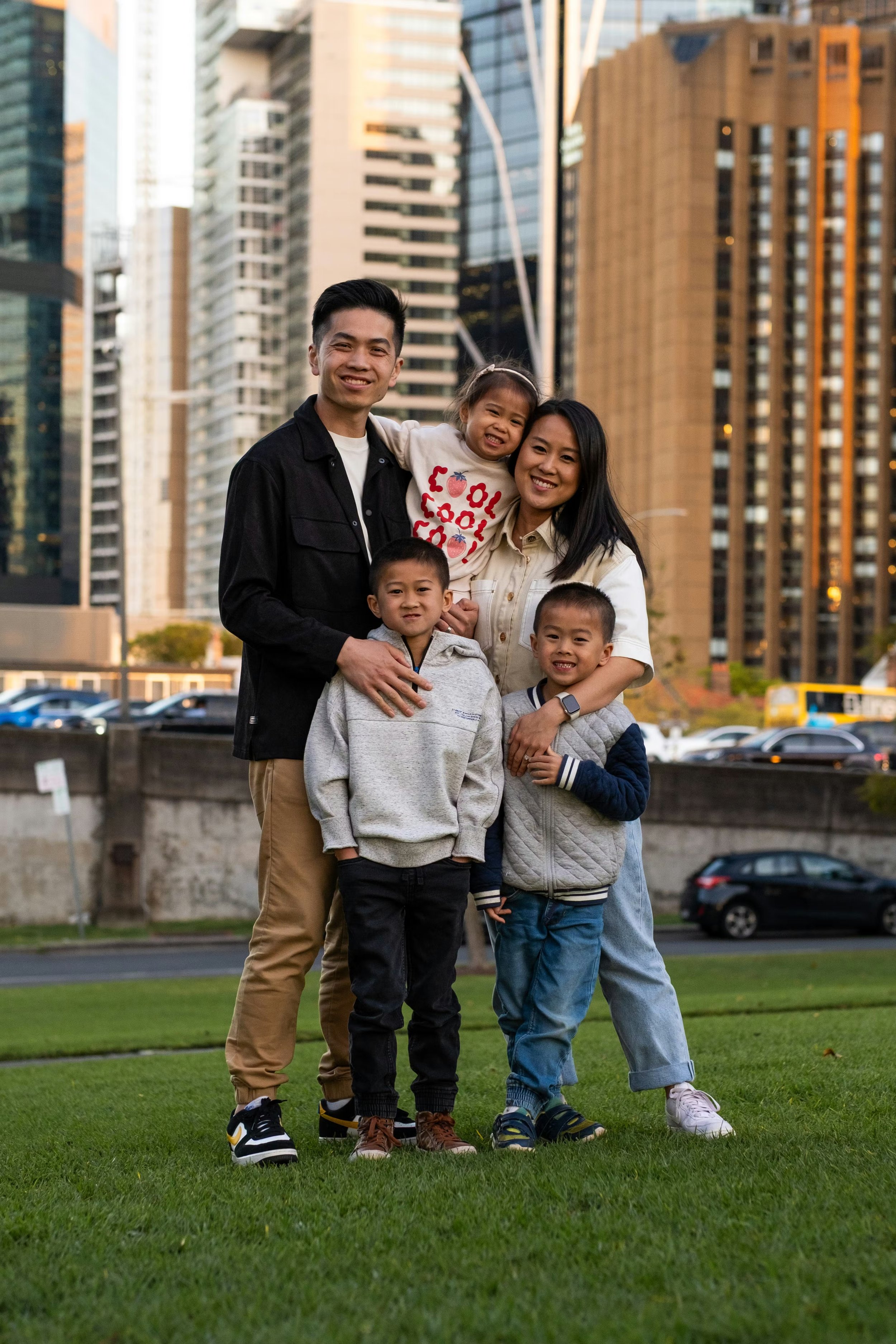 Adrian and Jess Tam with their children Judah, Jacob, and Amelie — pastors of Citizens Church Sydney