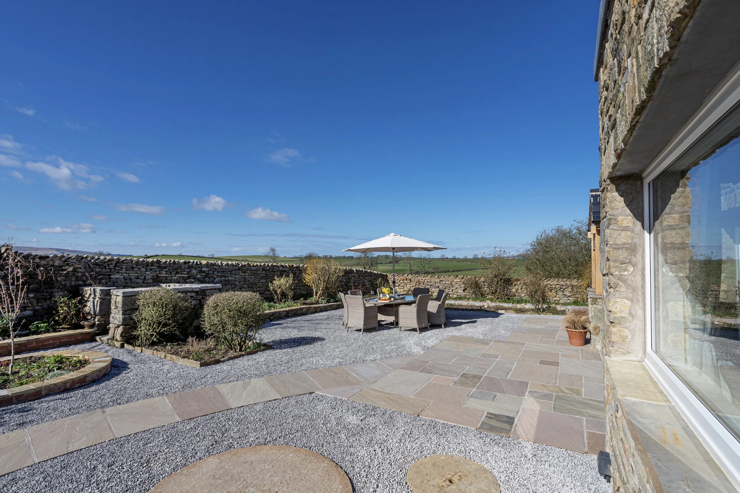 Flat paths, patio and gravelled areas