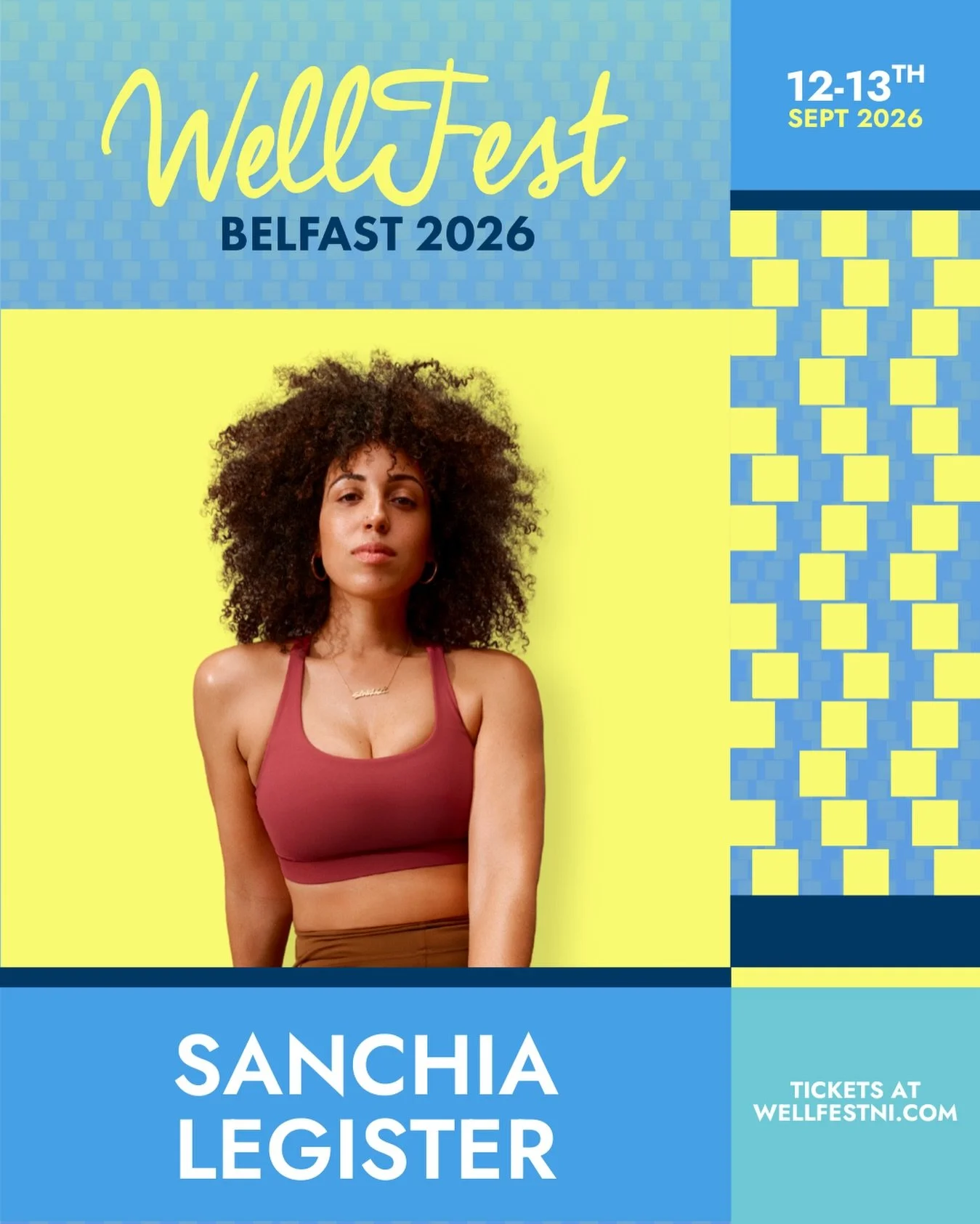 So excited to share this one 🥁✨
@misssanchialege is coming to WellFest Belfast!

Big smiles, powerful playlists, and immaculate vibes incoming ❤️&zwj;🔥

International yoga teacher &amp; wellness coach Sanchia Legister - the force behind the undergr