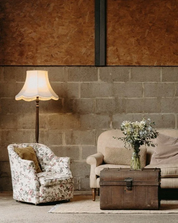 TREASURES

We&rsquo;ve got a whole catalogue of goodies you can hire to dress up our venue - like our vintage charm seating area pictured here. 

The perfect spot for couples shots (Wes Anderson vibes, ofc), somewhere to rest your weary dancing feet,