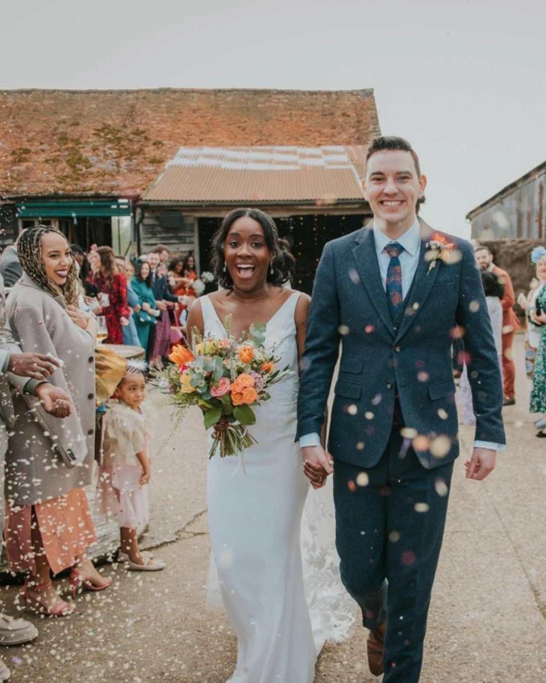 C O N F E T T I !

That just-married confetti moment&hellip; the cheers, the laughter, the petals flying through the air &ndash; pure wedding magic! 💍

Here at The Barns we only allow real petals for confetti, as it&rsquo;s really important to us th