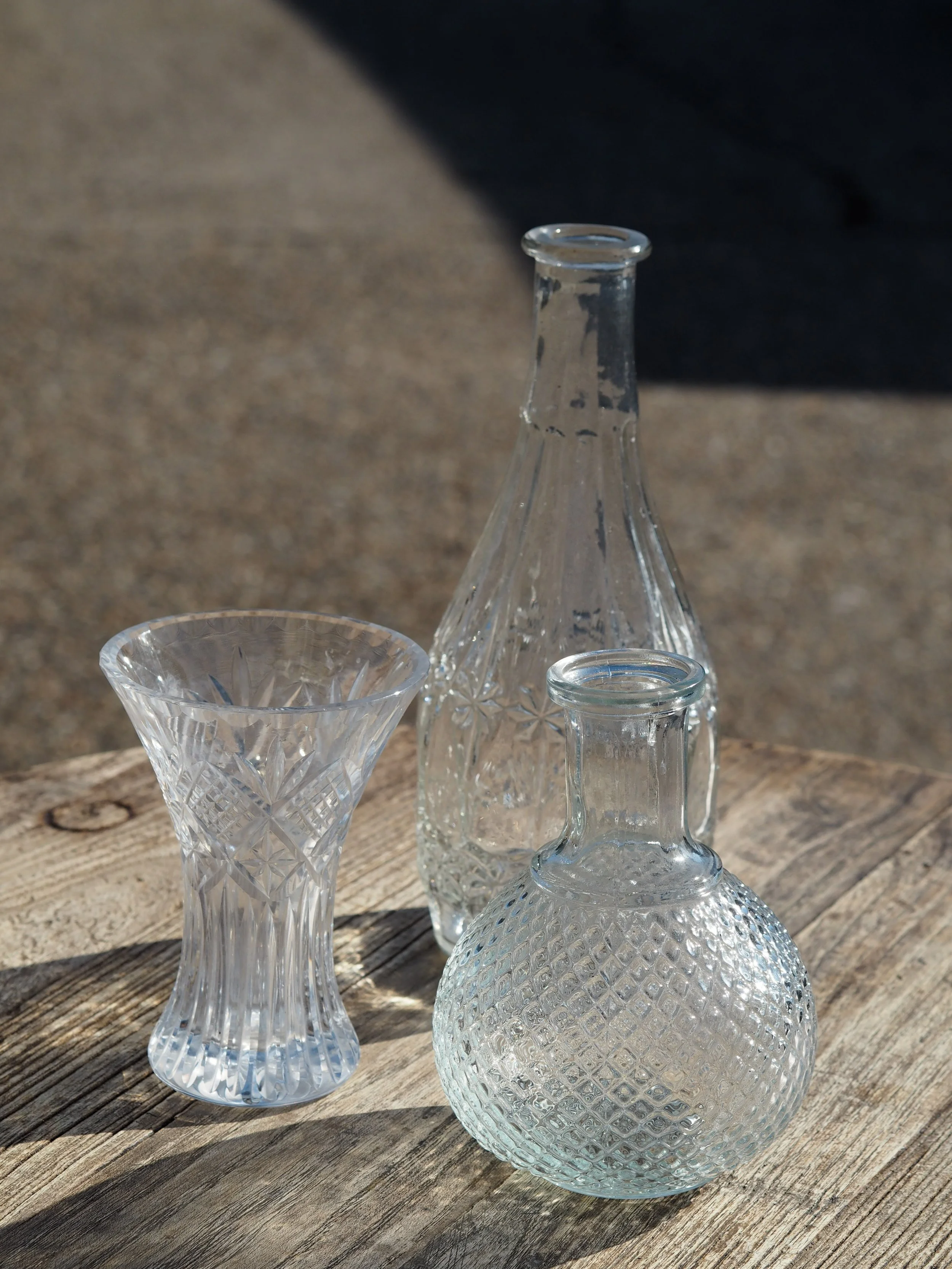 Vintage cut glass bud vases & decanters | £5.00 each | 43 available 