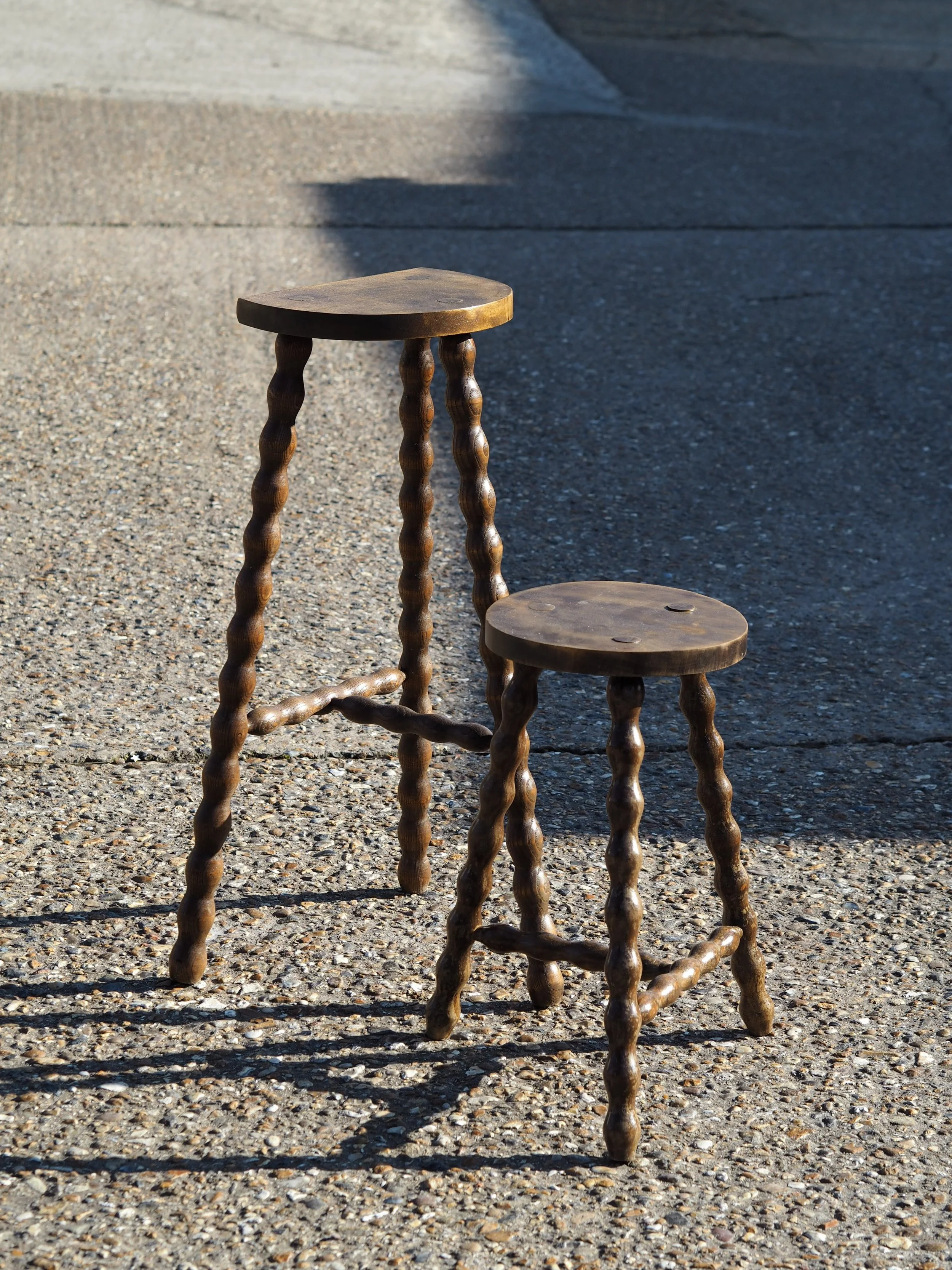 French oak poser tables | £20.00 for pair