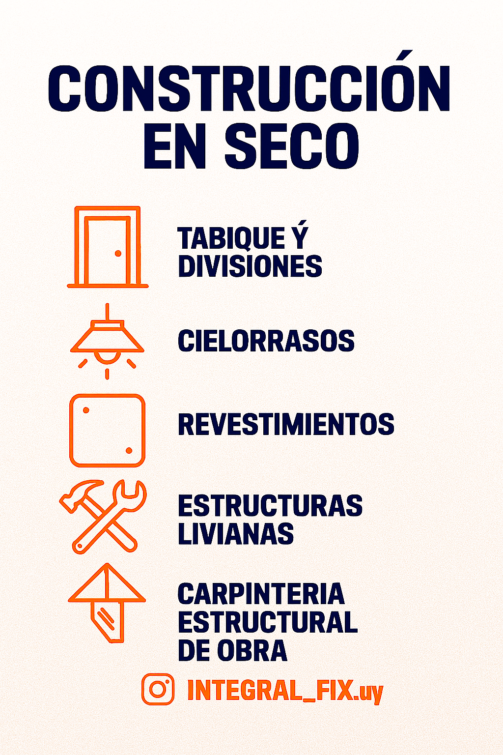 “Con sistemas modernos de construcción en seco logramos espacios funcionales, resistentes y estéticamente cuidados en menos tiempo. Una solución práctica y versátil que se adapta a tus necesidades, optimizando costos y garantizando calidad en cada pr