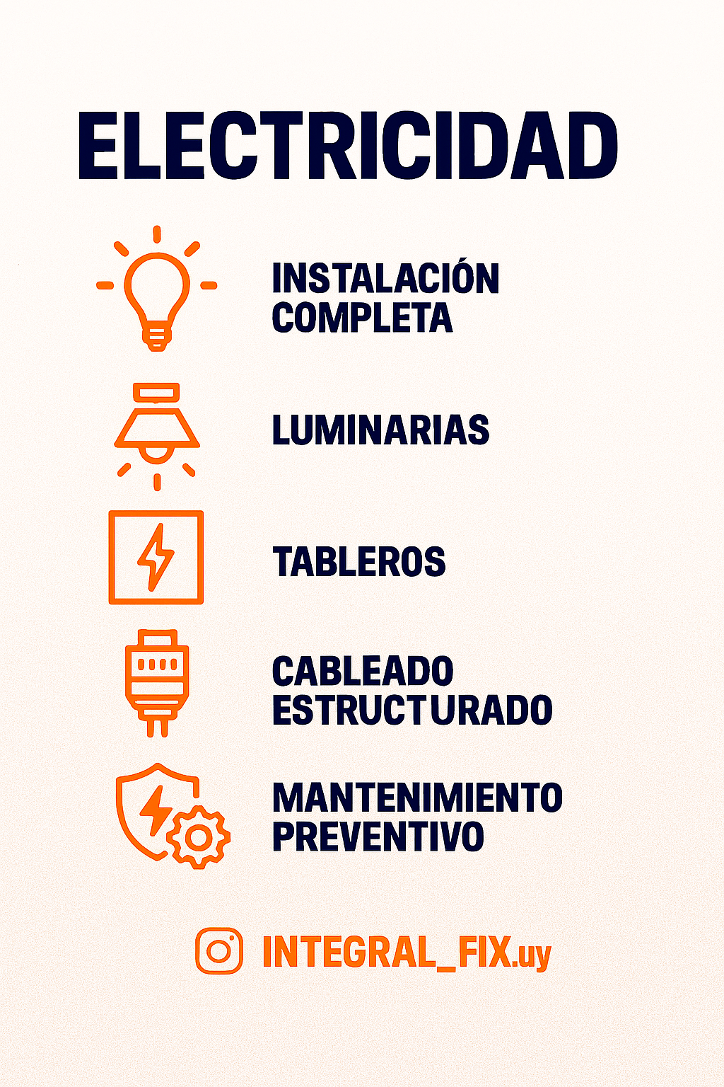 “Realizamos instalaciones y mantenimientos eléctricos con la máxima seguridad y precisión. Desde pequeñas reparaciones hasta obras completas, garantizamos un servicio confiable, eficiente y adaptado a tus necesidades.” 