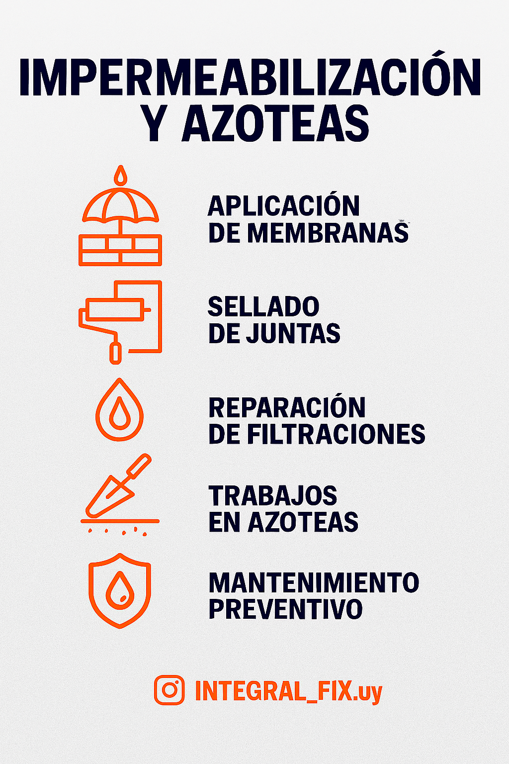 “Cuidamos tus techos y azoteas con sistemas de impermeabilización duraderos y eficientes. Prevení filtraciones, humedad y deterioro, asegurando espacios más seguros, confortables y con mayor vida útil para tu hogar o empresa.”