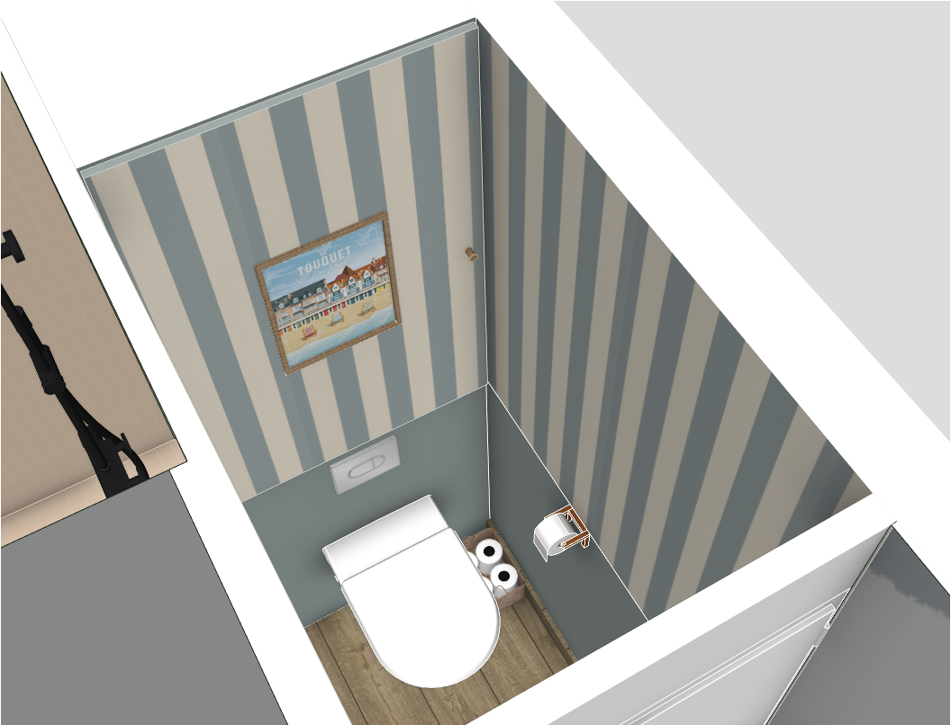 Rénovation toilettes appartement bord de mer Le Touquet