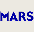 NASA Mars logo in blue and white.
