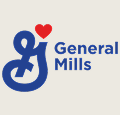 General Mills logo with a blue stylized 'G' and 'M' on a white background