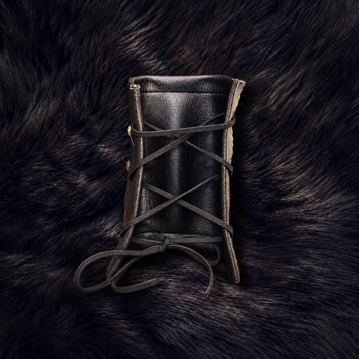 Black Leather Cuff on Dark Fur-1.png
