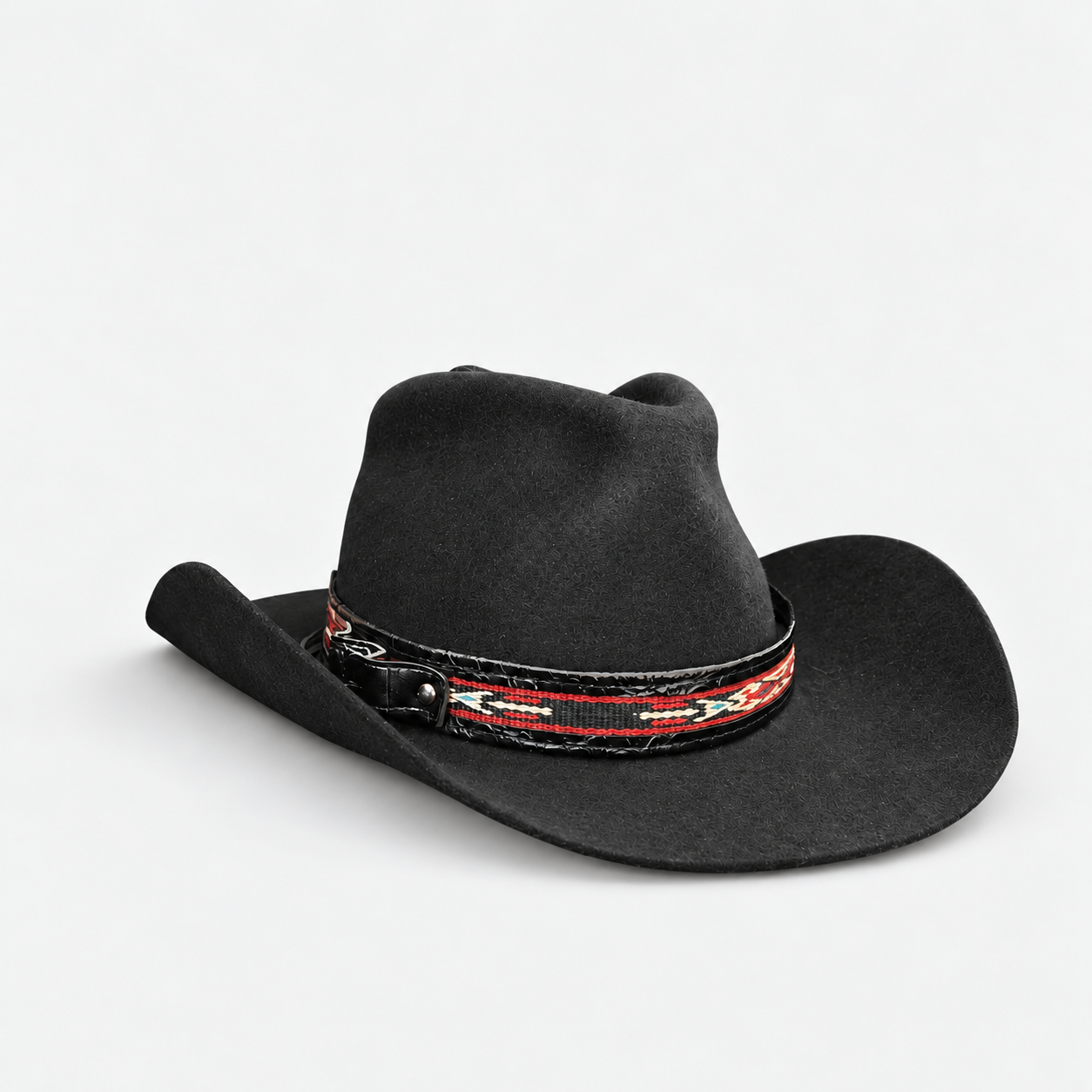 Black Cowboy Hat with Woven Motif Band.png