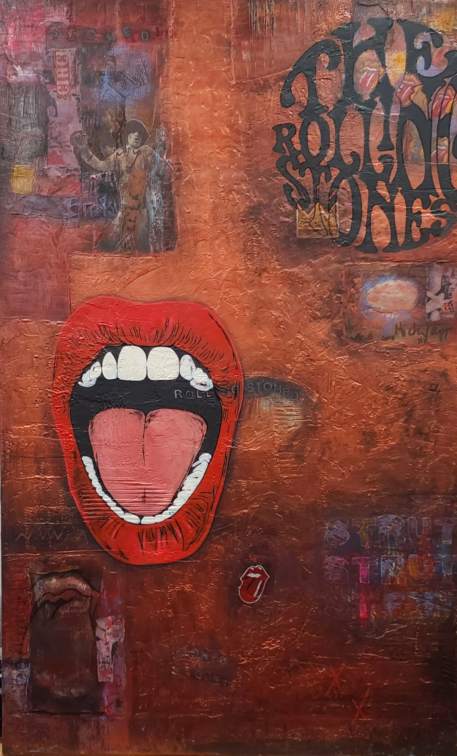 "Rolling Stoned" 30 x 48 Mixed Media on Canvas
