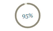 A circular progress indicator showing 95%.